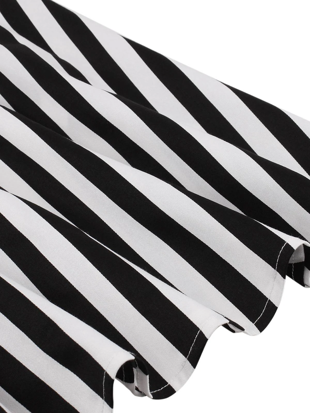 Black 1950s Vertical Stripes Halter Dress - Image 3