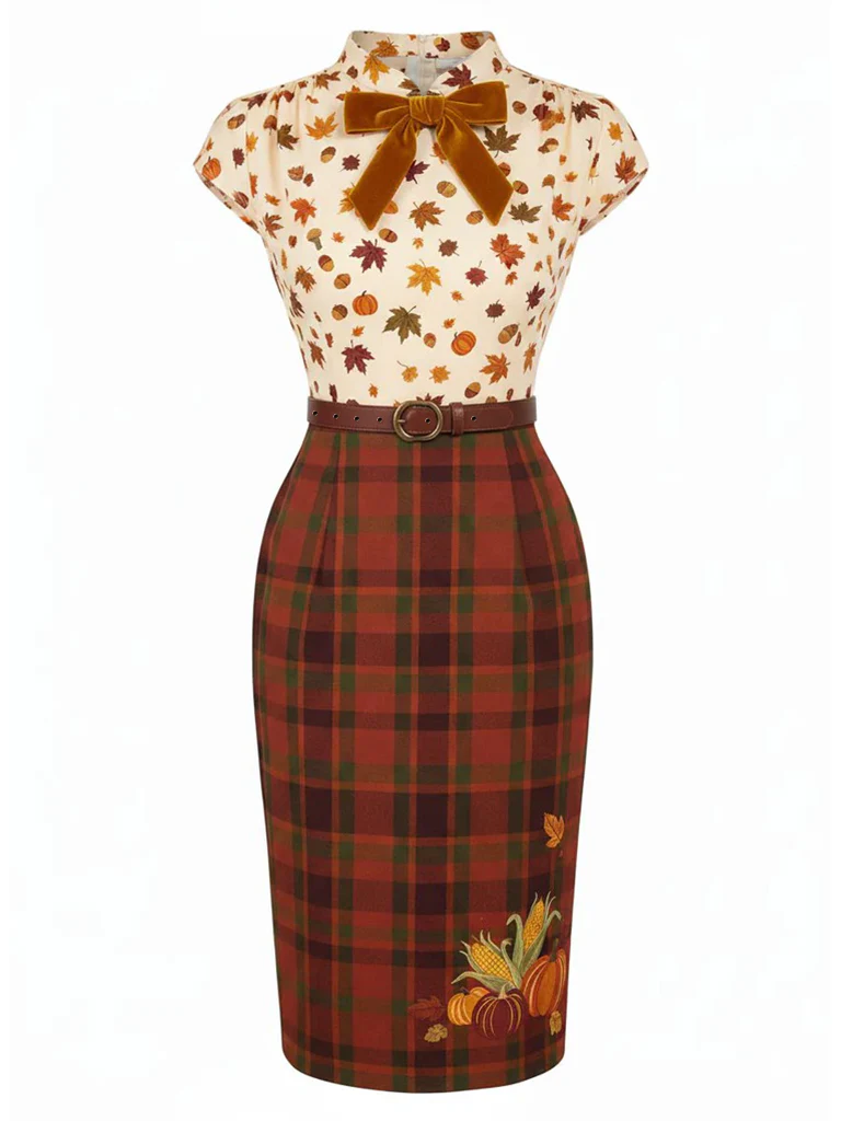 Black 1960s Christmas Tree Reindeer Snowflake Pencil Dress - Image 4
