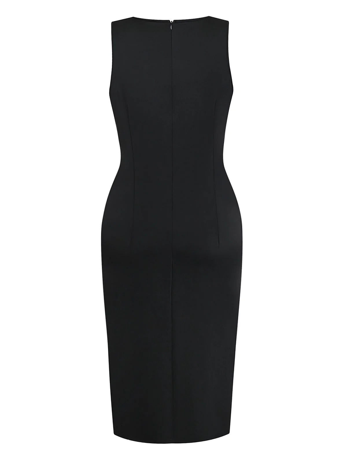 Black 1960s Colorblock Sleeveless Pencil Dress - Image 2