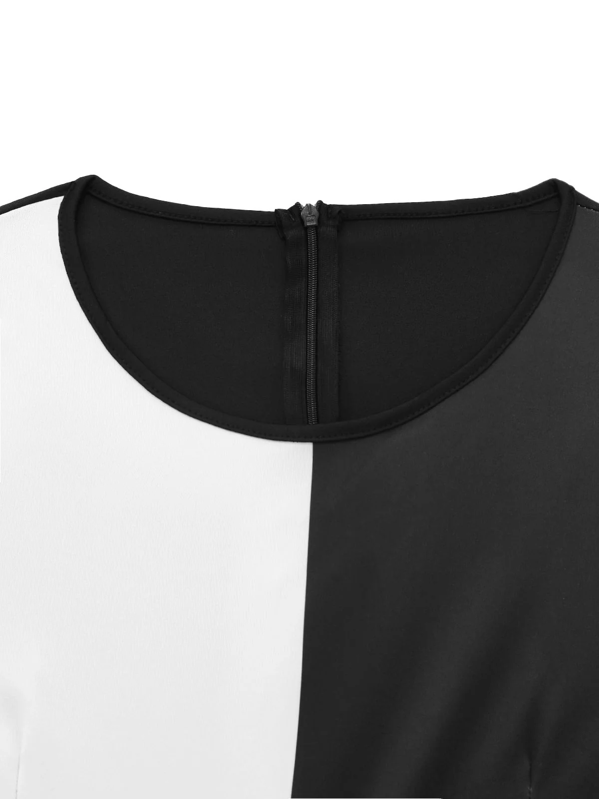 Black 1960s Colorblock Sleeveless Pencil Dress - Image 3