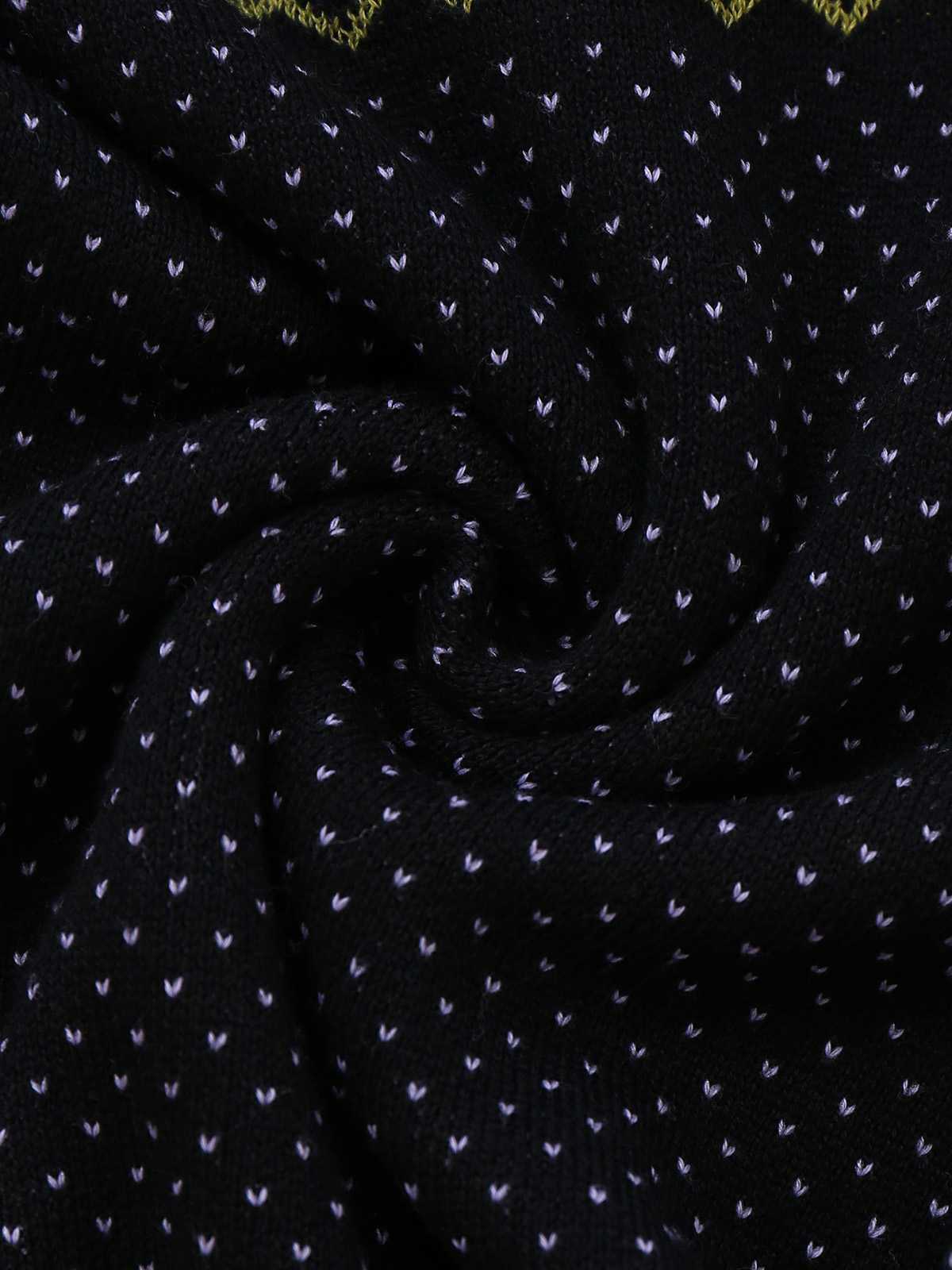 Black 1960s Dots Halloween Ghost Sweater Dress - Image 4