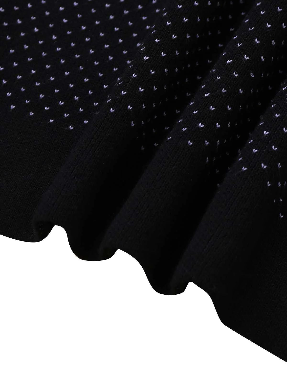 Black 1960s Dots Halloween Ghost Sweater Dress - Image 5