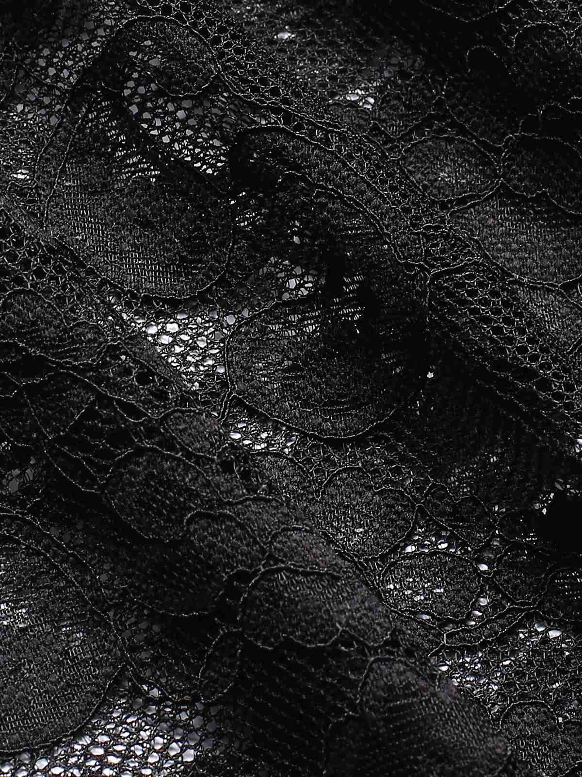 Black 1960s Flare Sleeved Lace Rhinestone Sheer Cape - Image 5
