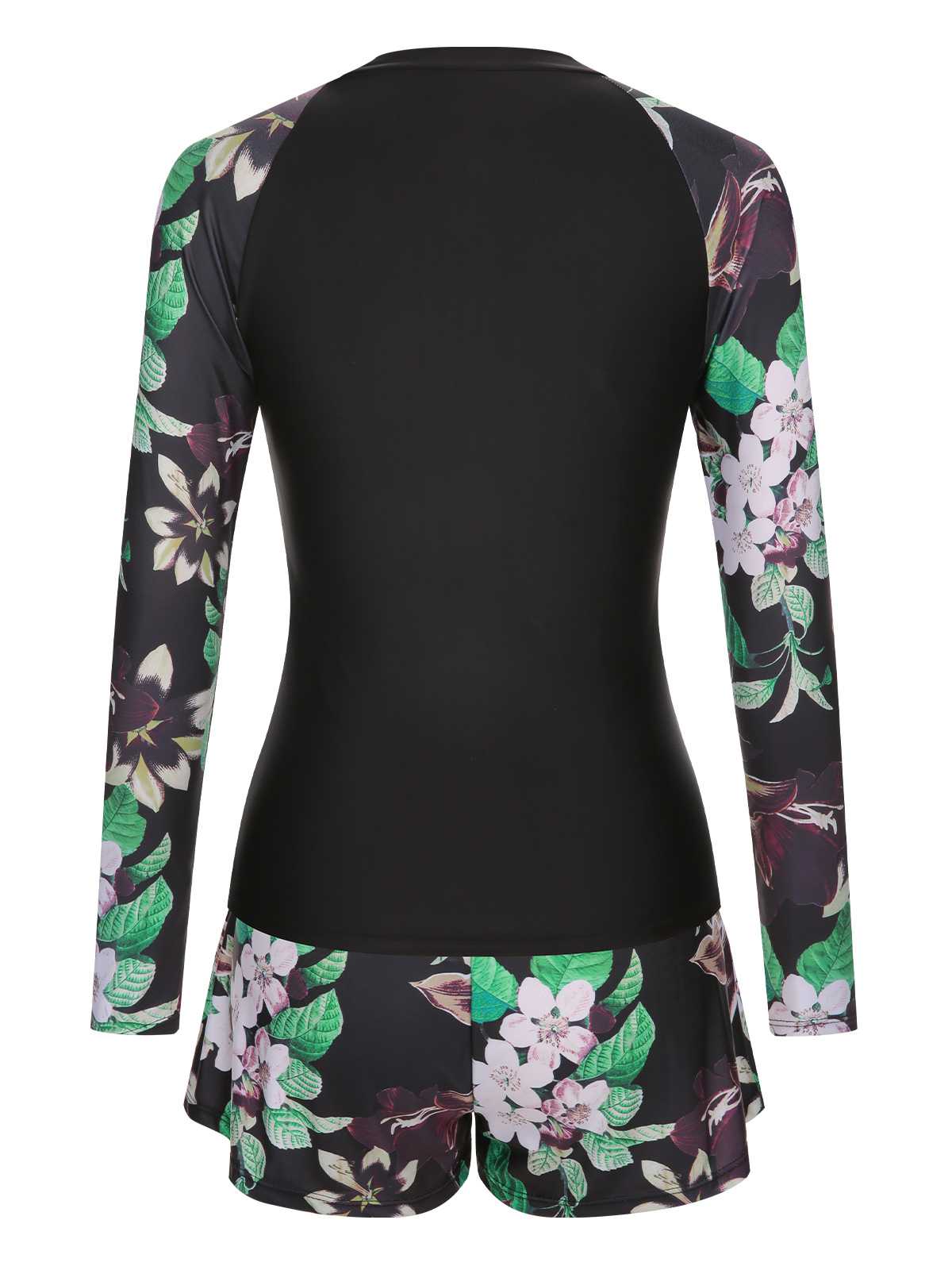 Black 1960s Floral Swimsuit Set - Image 3