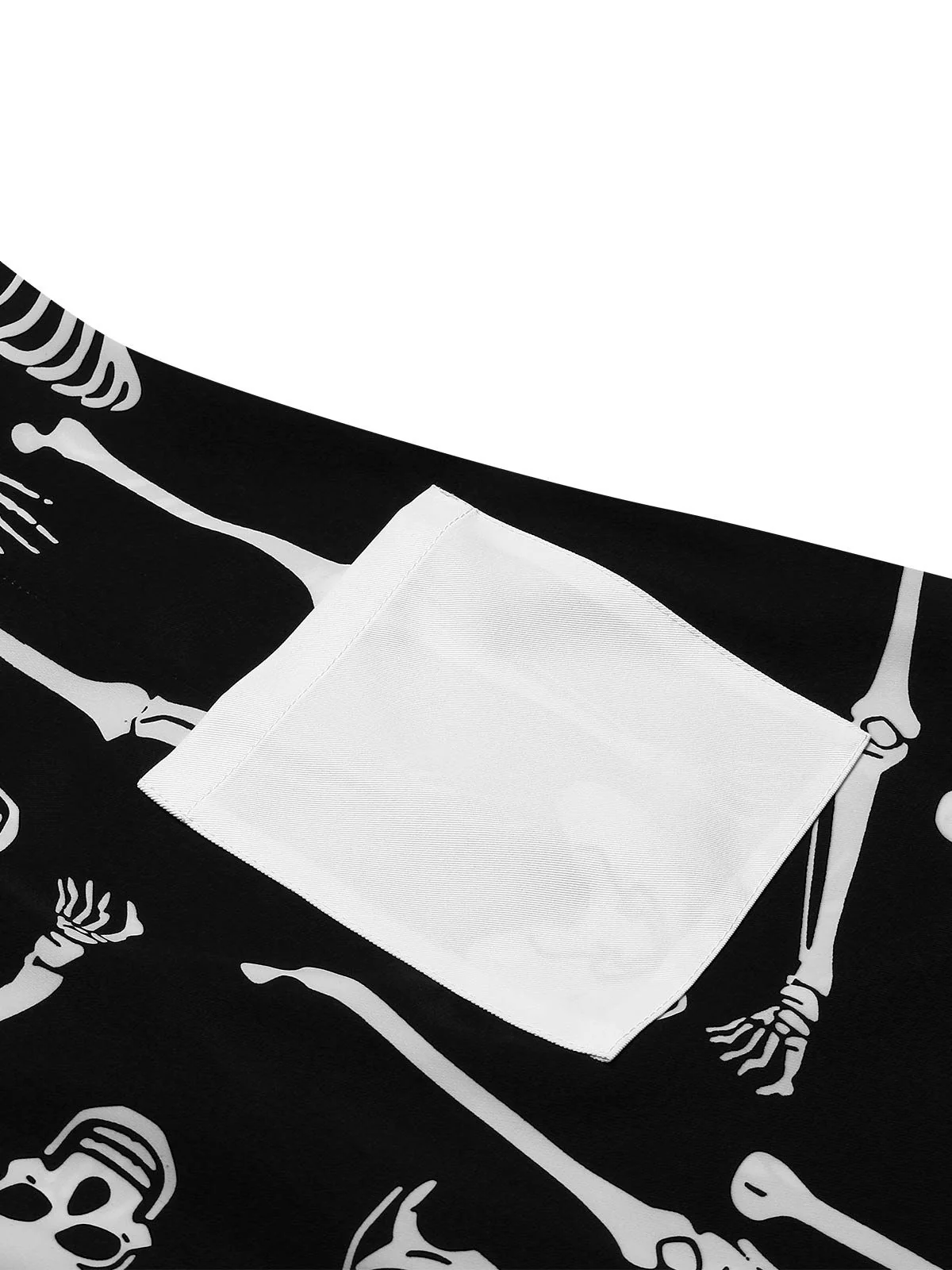Black 1960s Halloween Skeleton Lapel Mod Dress - Image 6