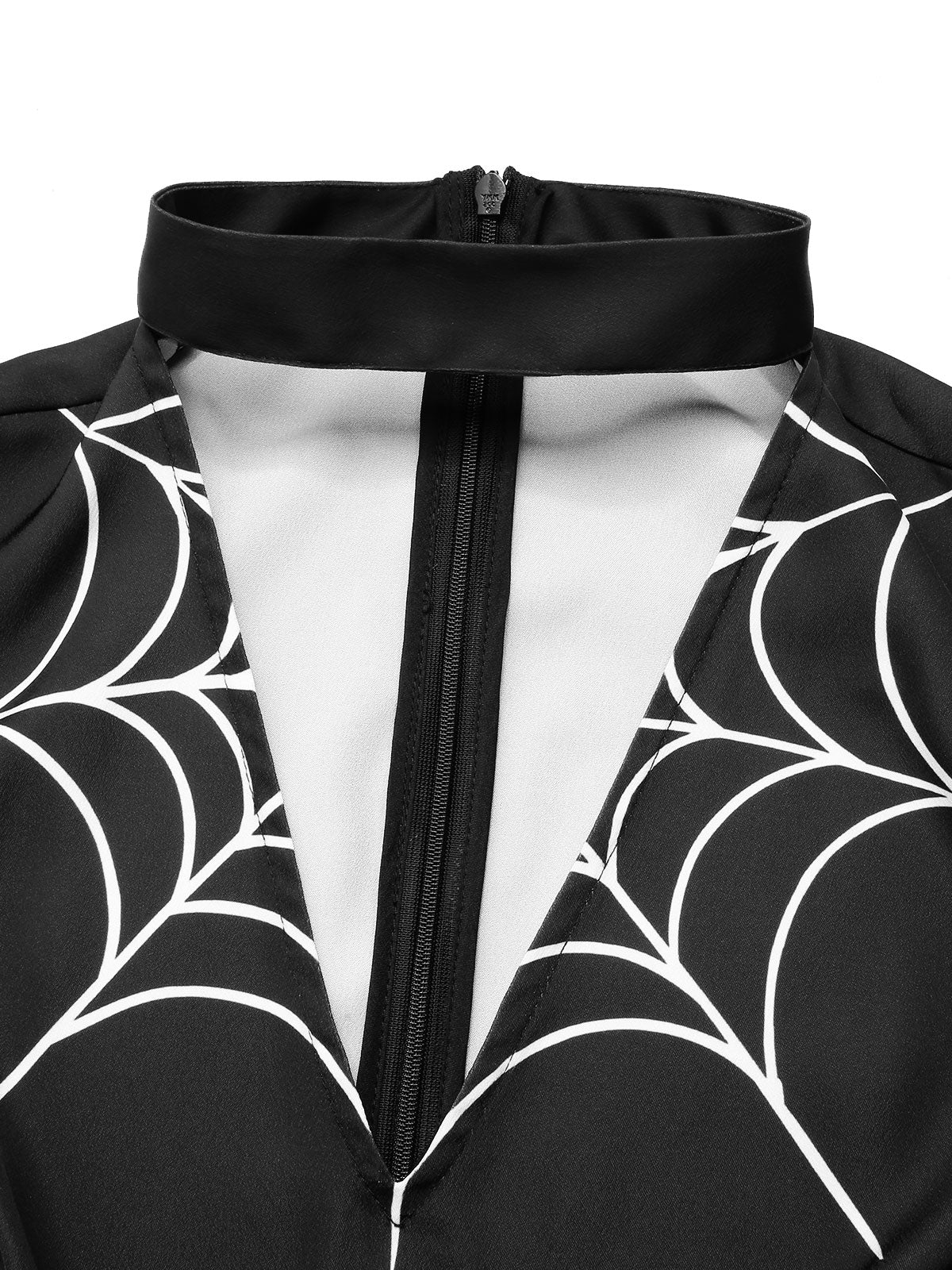 Black 1960s Halloween Spider Net Bell Pencil Dress - Image 6