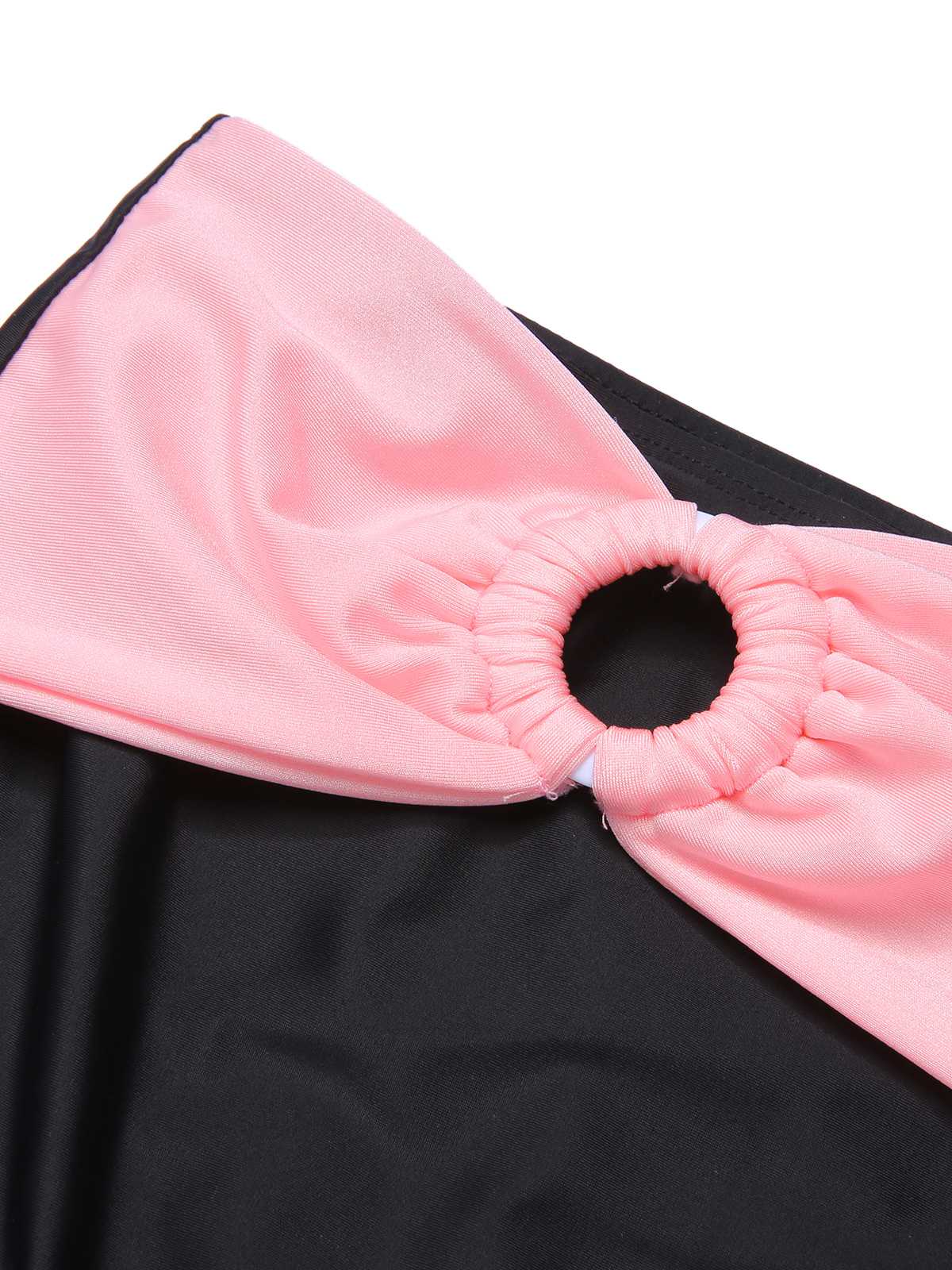 Black 1960s Halter Contrast Swimsuit - Image 6
