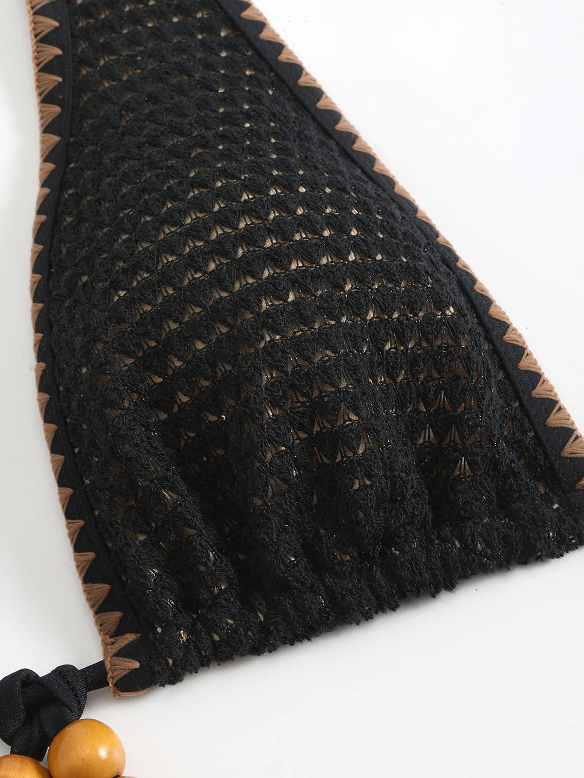 Black 1960s Knitted Beaded Bikini Set - Image 3