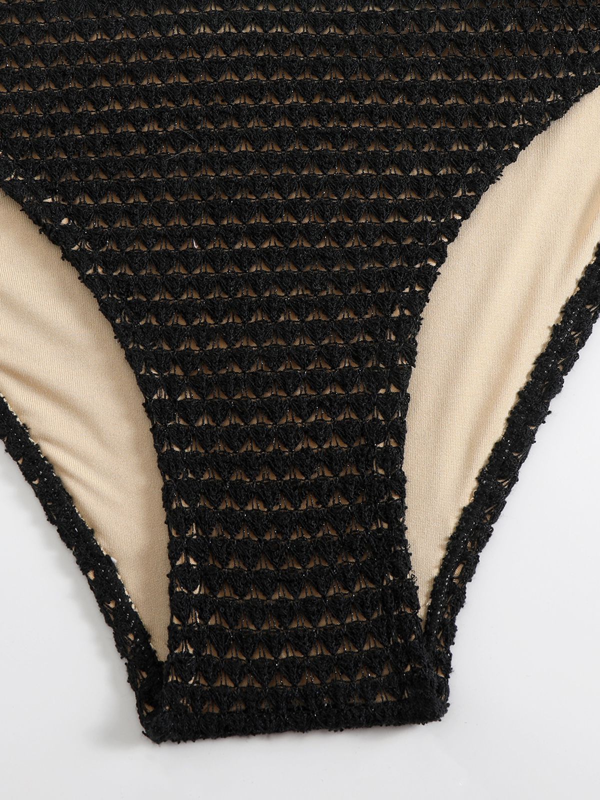 Black 1960s Knitted Beaded Bikini Set - Image 4