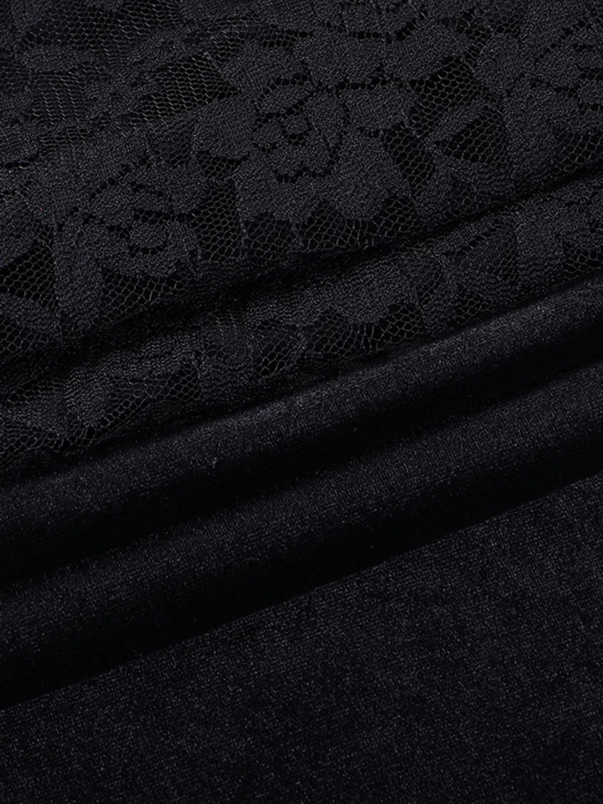 Black 1960s Lace Feather Hem Velvet Bodycon Dress - Image 8