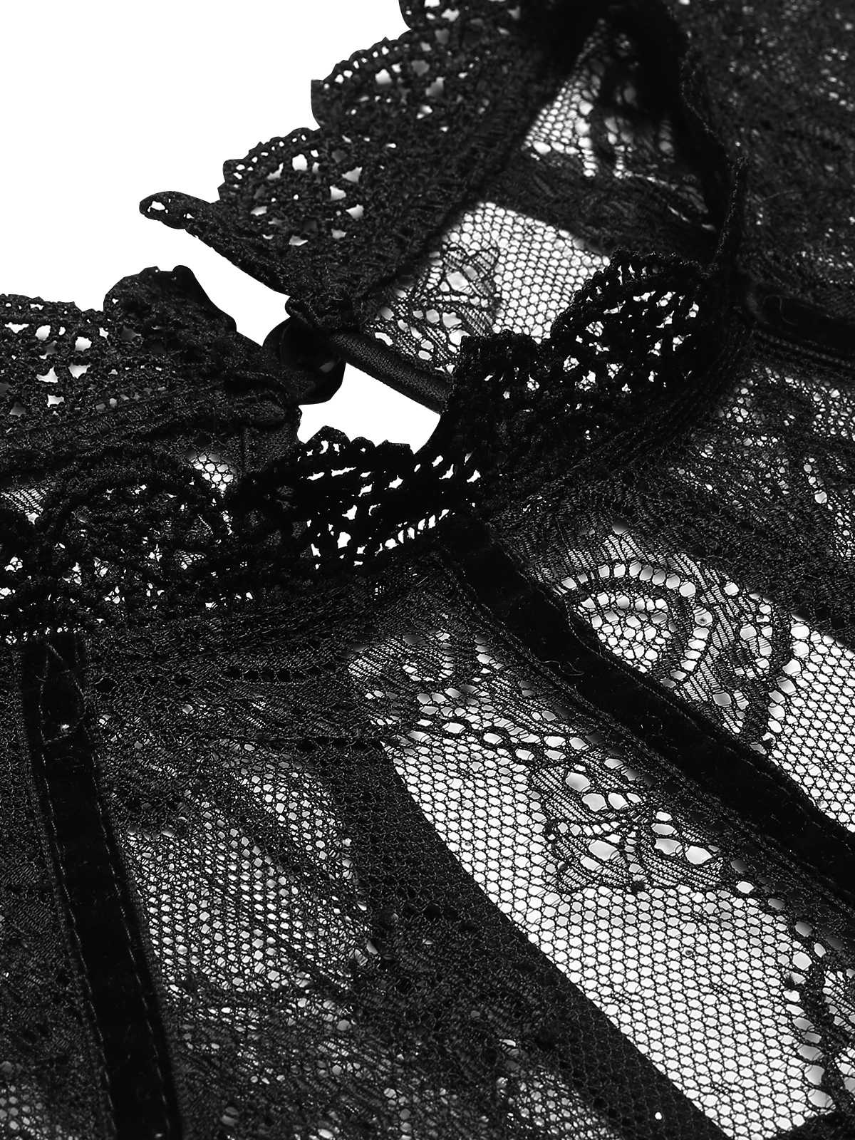 Black 1960s Lace Sleeveless Bodycon Dress - Image 4