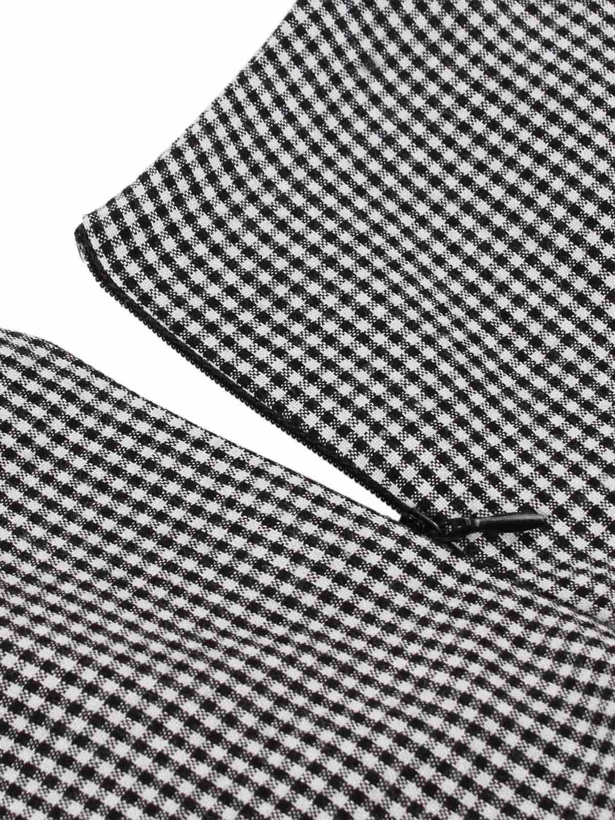 Black 1960s Lapel Shepherd Check Patchwork Dress - Image 3