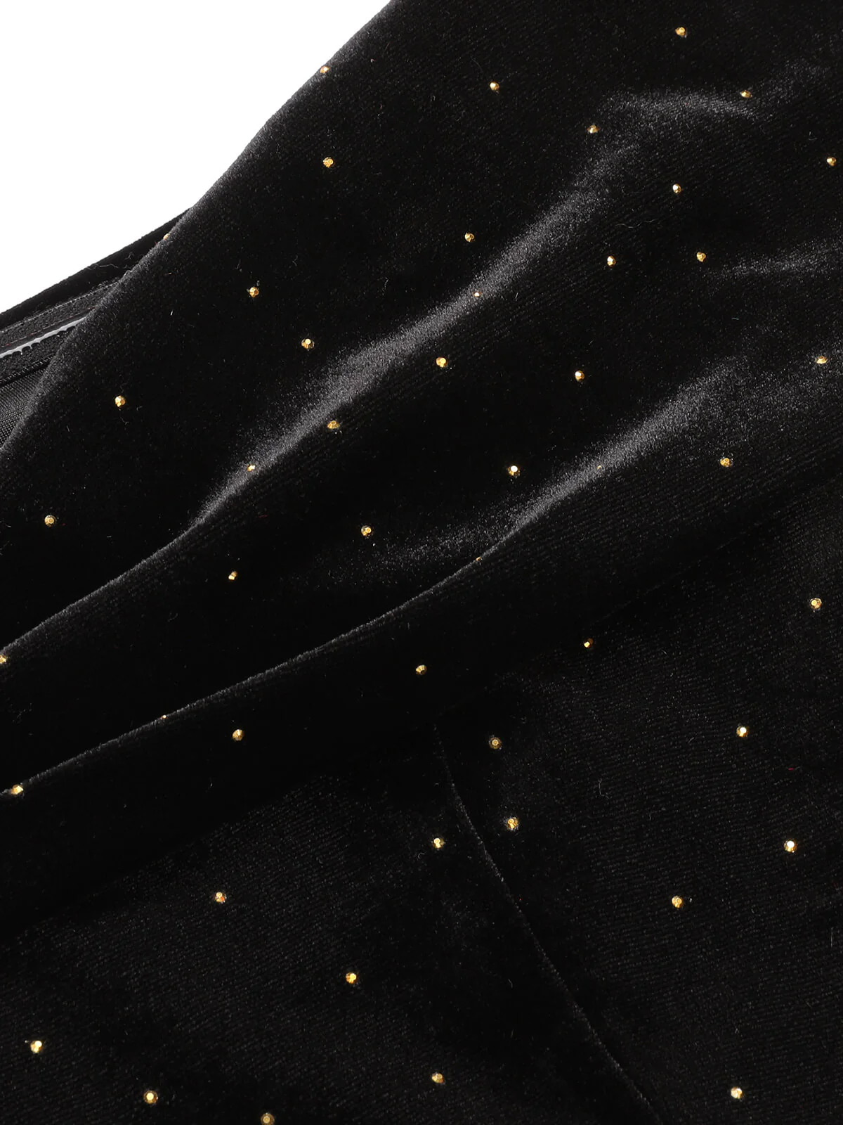 Black 1960s Off-Shoulder Rhinestones Velvet Dress - Image 8