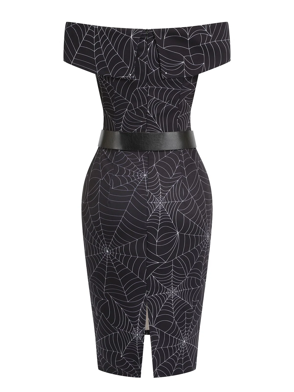 Black 1960s Off-shoulder Spider Web Dress - Image 5