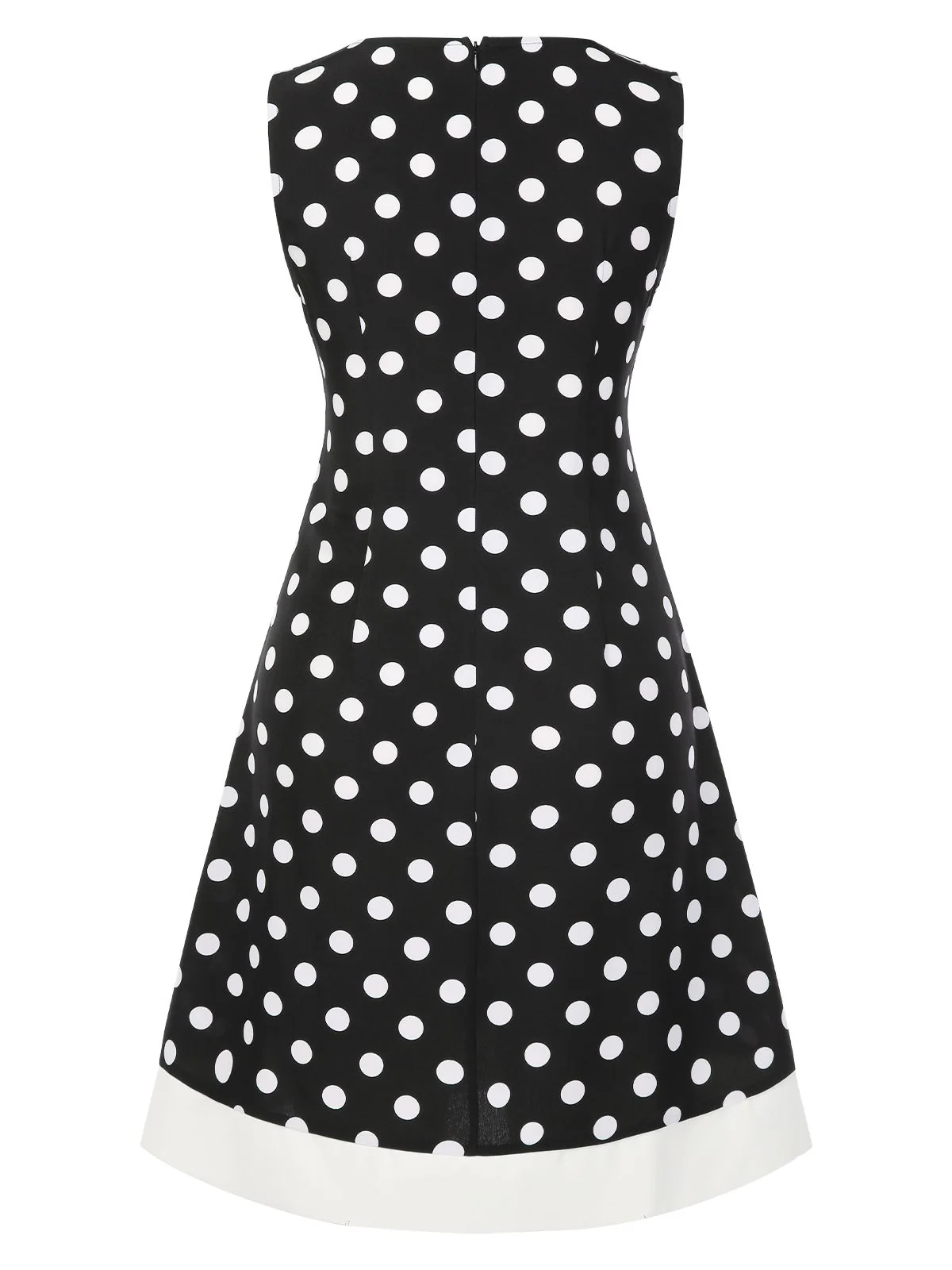 Black 1960s Polka Dot V-Neck Dress - Image 4