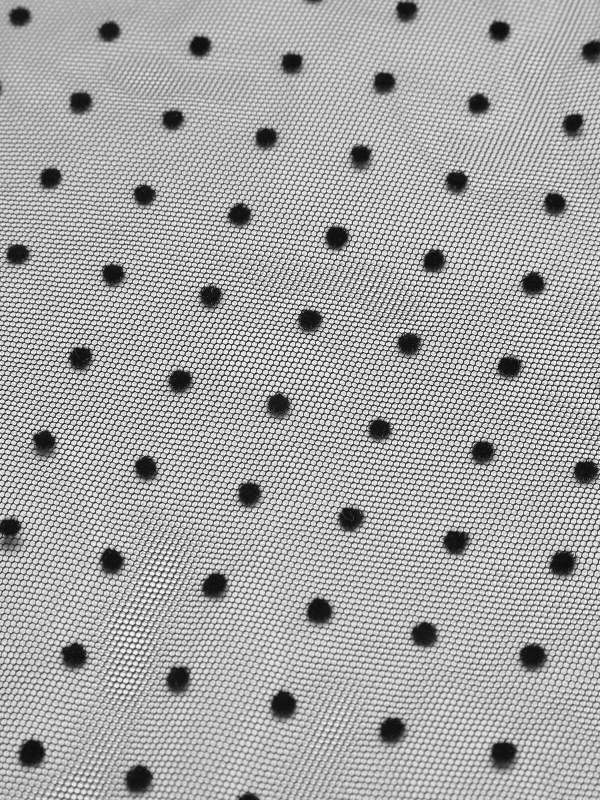 Black 1960s Polka Dots Mesh Cover-up - Image 7