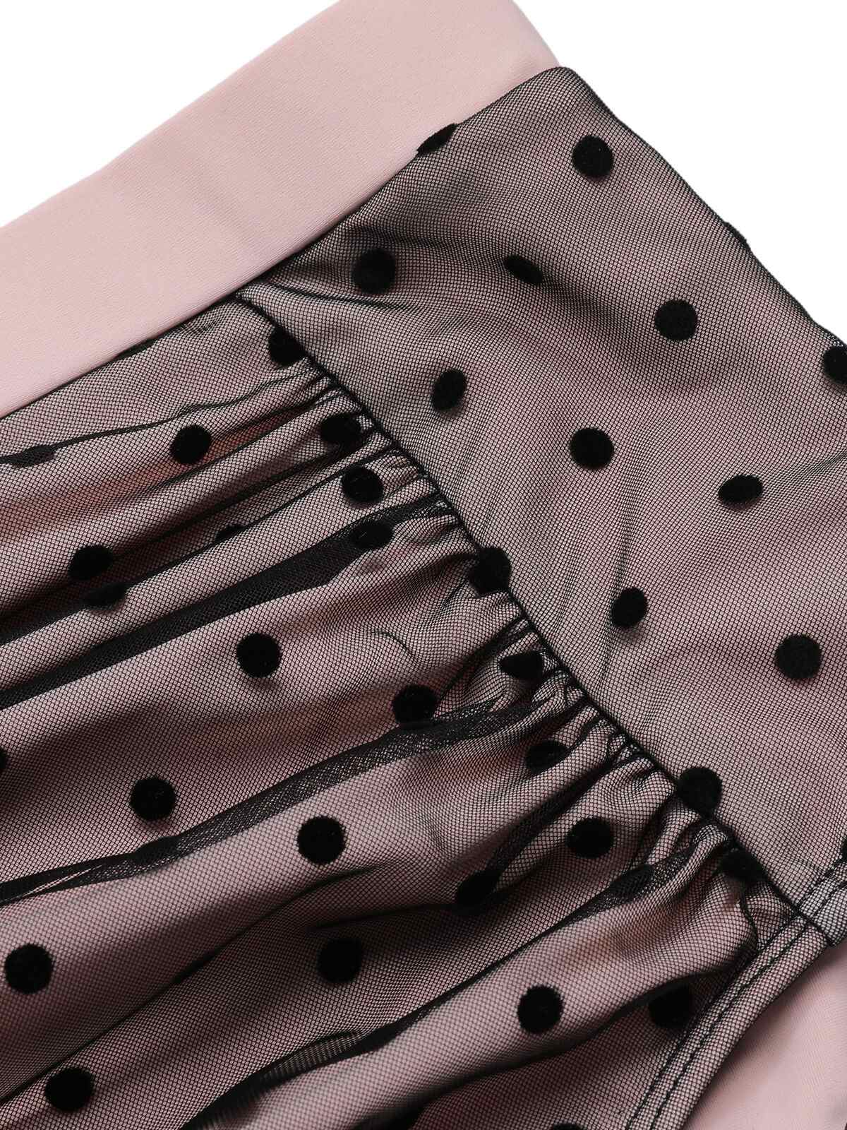 Black 1960s Polka Dots Mesh Swimsuit - Image 7