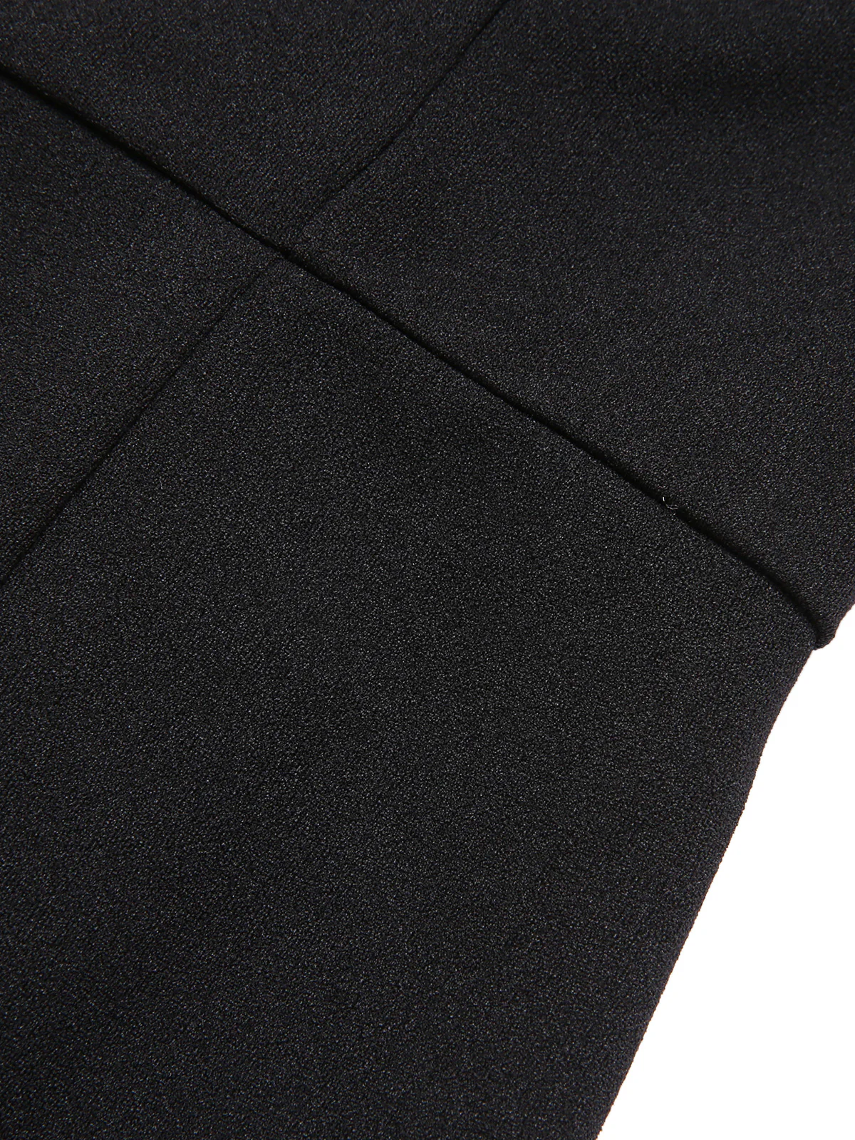 Black 1960s Rhinestone Solid Halter Dress - Image 5