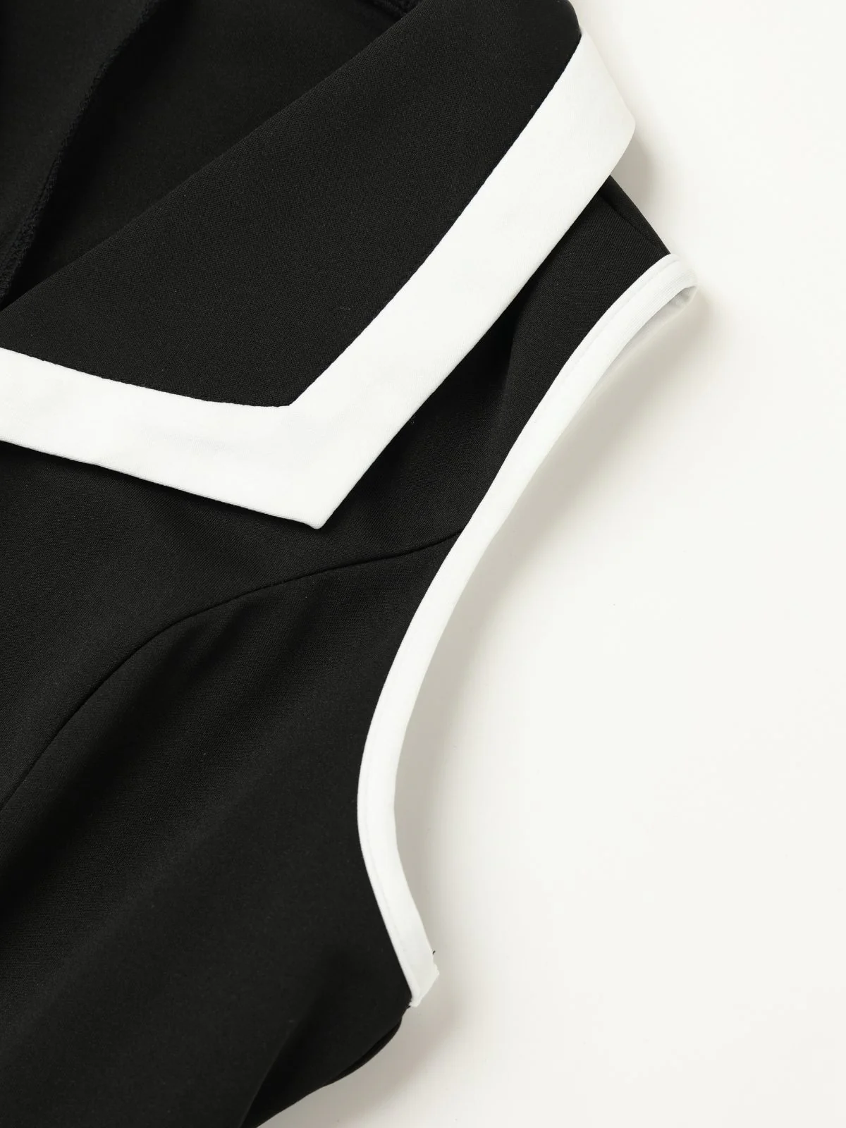 Black 1960s Sleeveless Lapel Button Bodycon Dress - Image 5