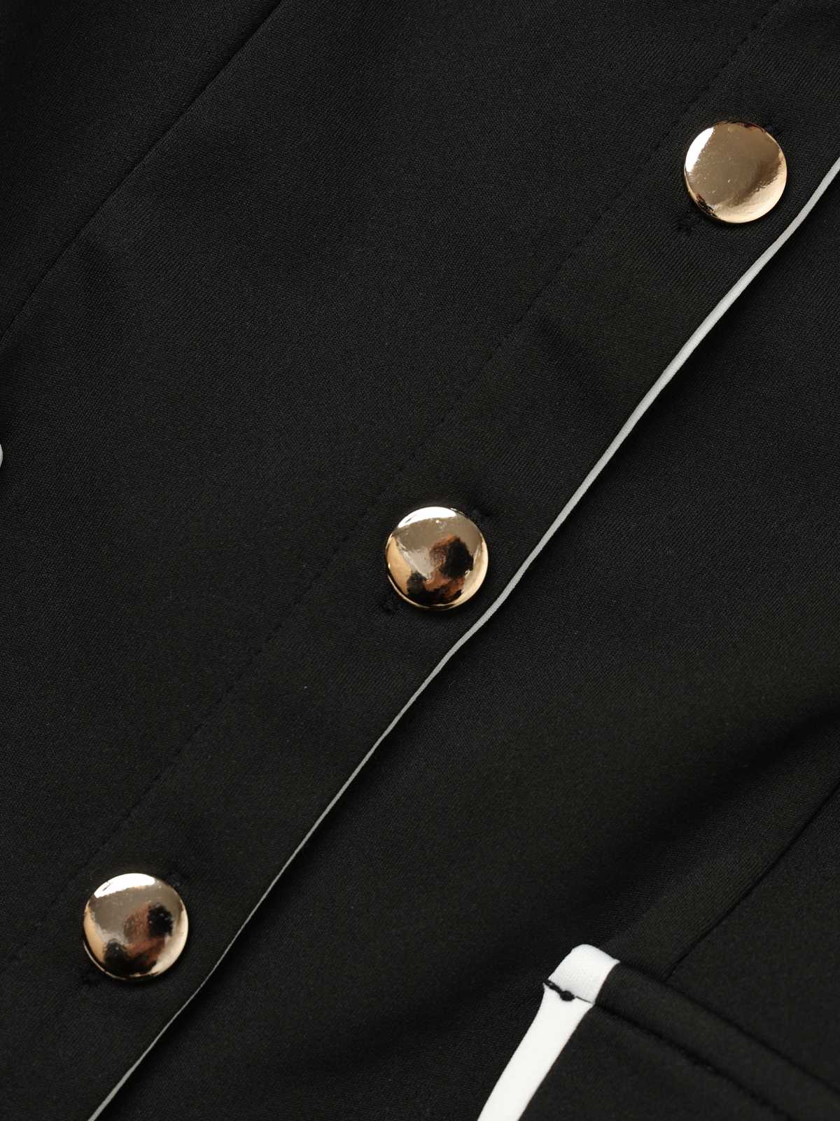 Black 1960s Sleeveless Lapel Button Bodycon Dress - Image 7