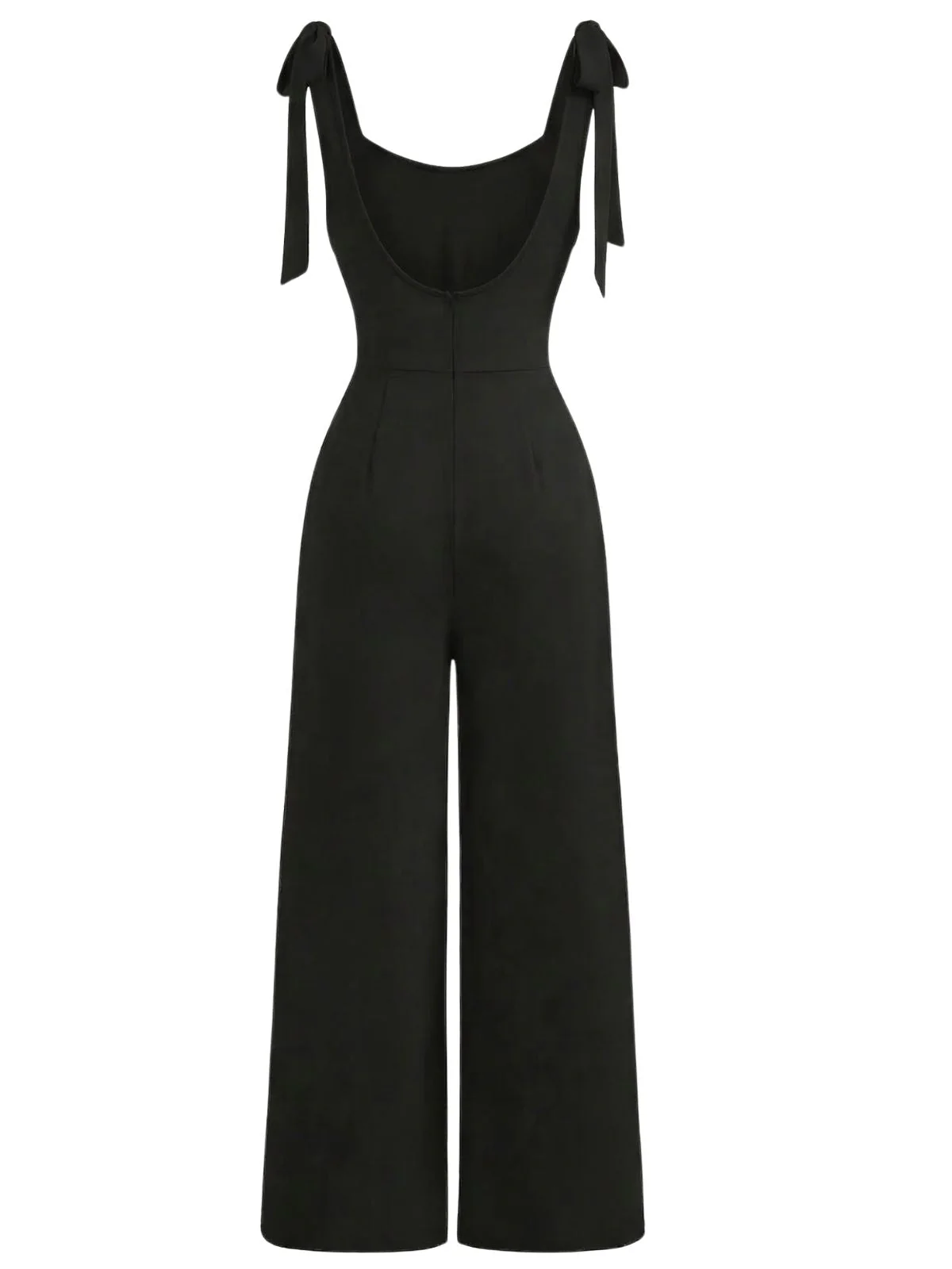Black 1960s Sleeveless Spaghetti Strap Jumpsuit - Image 3