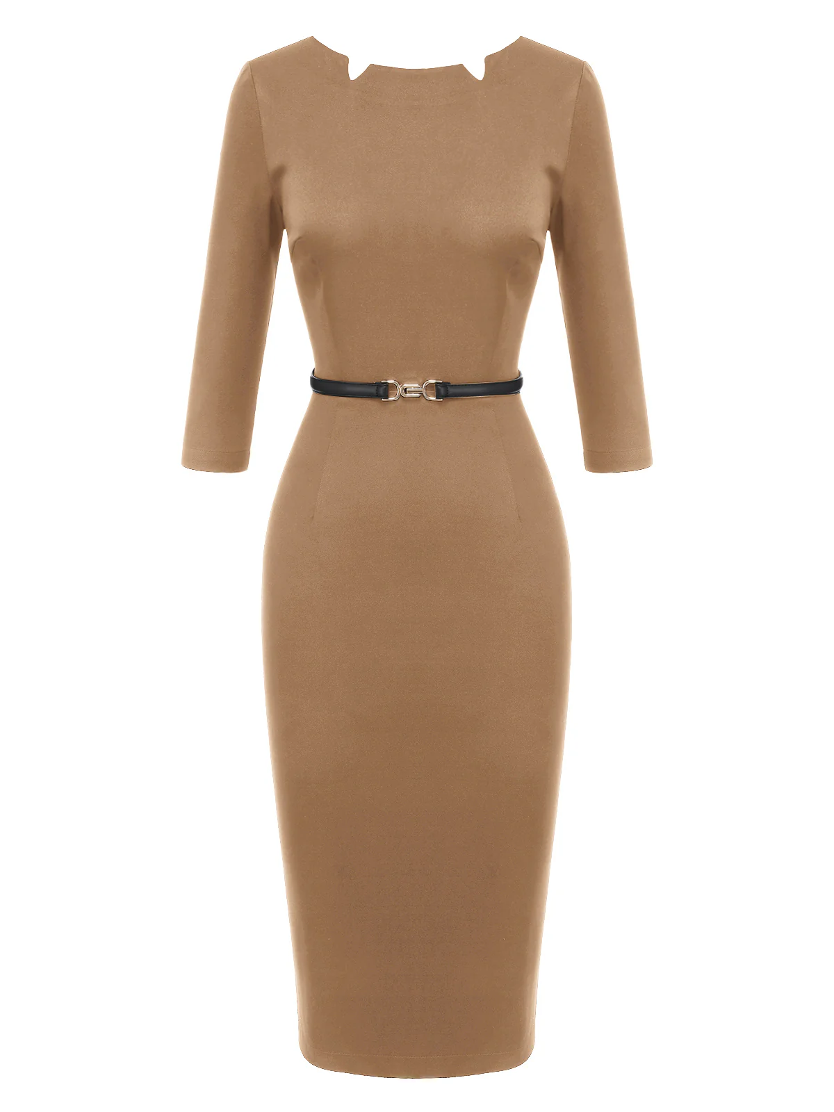 Black 1960s Solid Boat Neck Wrap Dress - Image 8