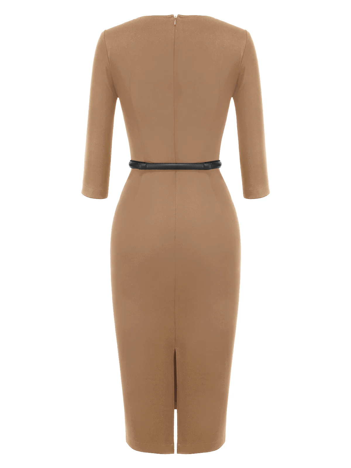 Black 1960s Solid Boat Neck Wrap Dress - Image 9