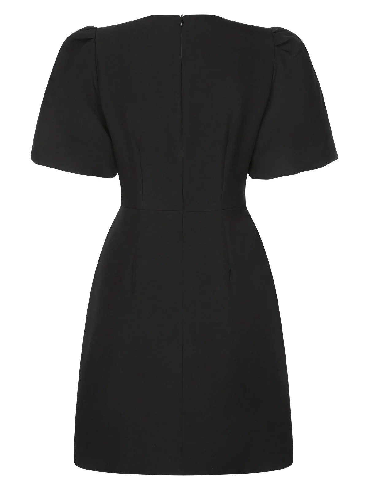 Black 1960s Solid Bow Hollow Puff Dress - Image 3