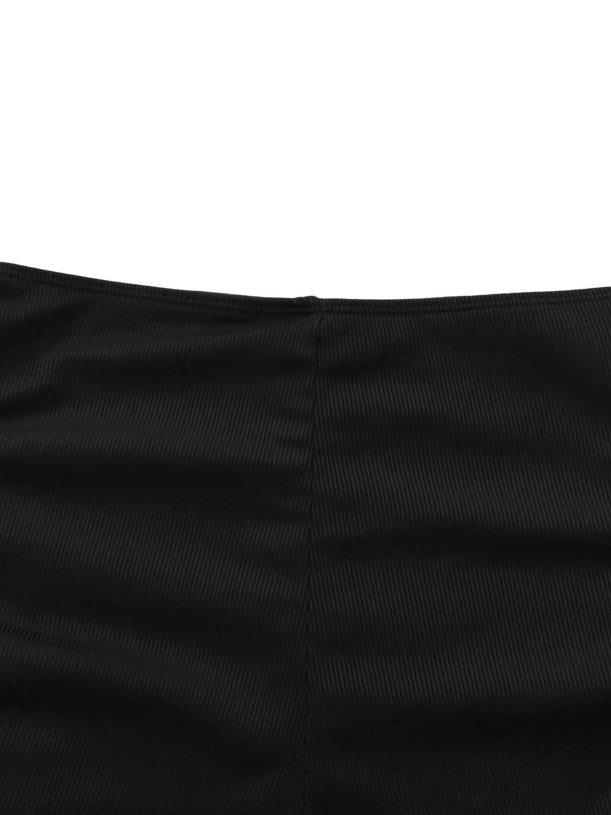 Black 1960s Solid Halter Ruched Bikini Set - Image 6