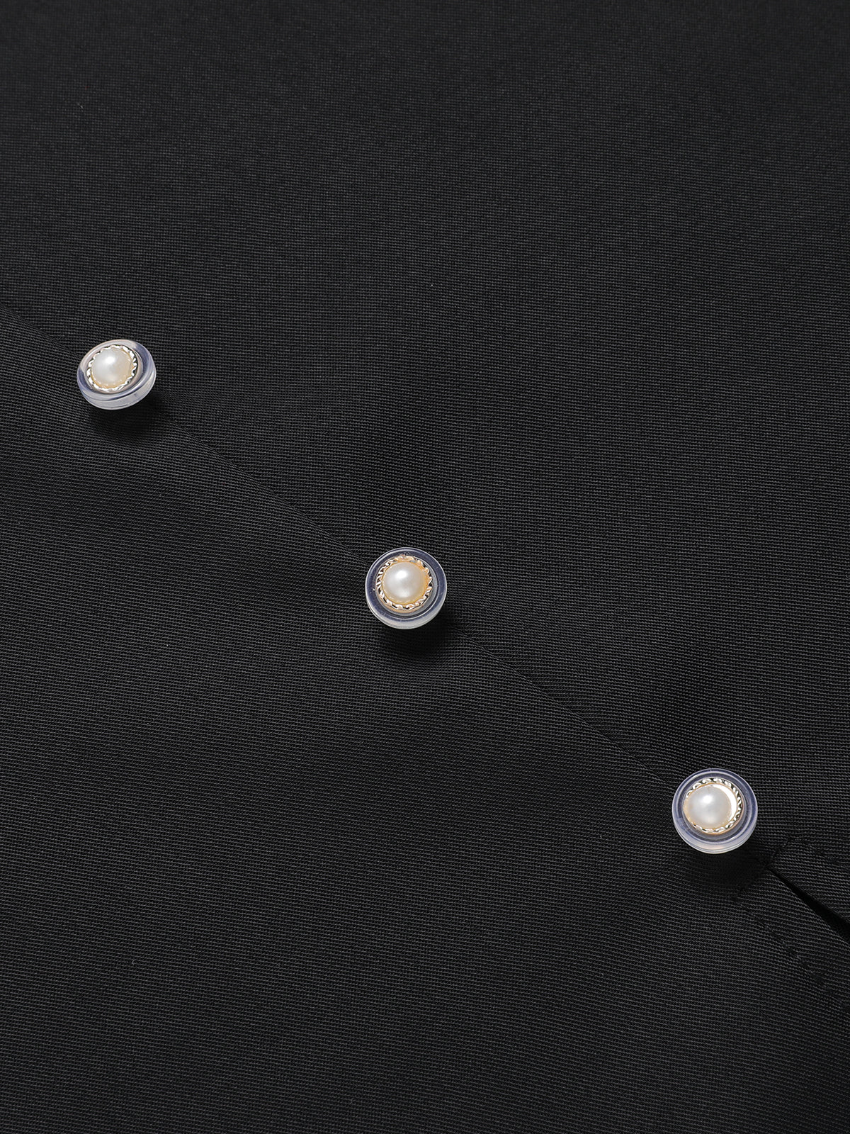 Black 1960s Solid Pearl Buttons Suspender Dress - Image 7