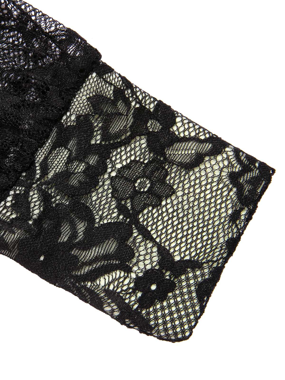 Black 1960s Square Neck Lace Bodycon Dress - Image 3