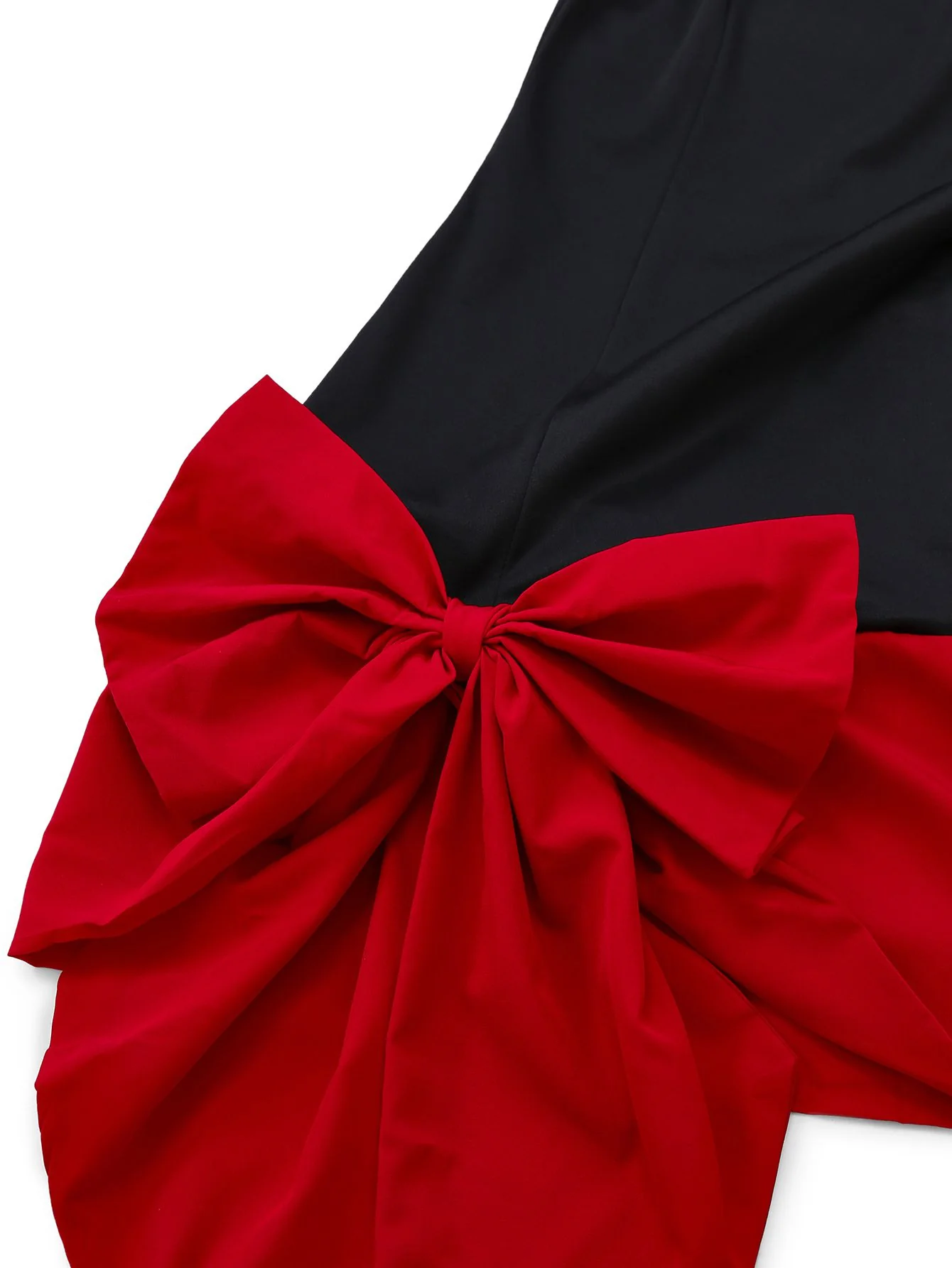 Black 1960s Square Neck Red Bow Tie Dress - Image 5