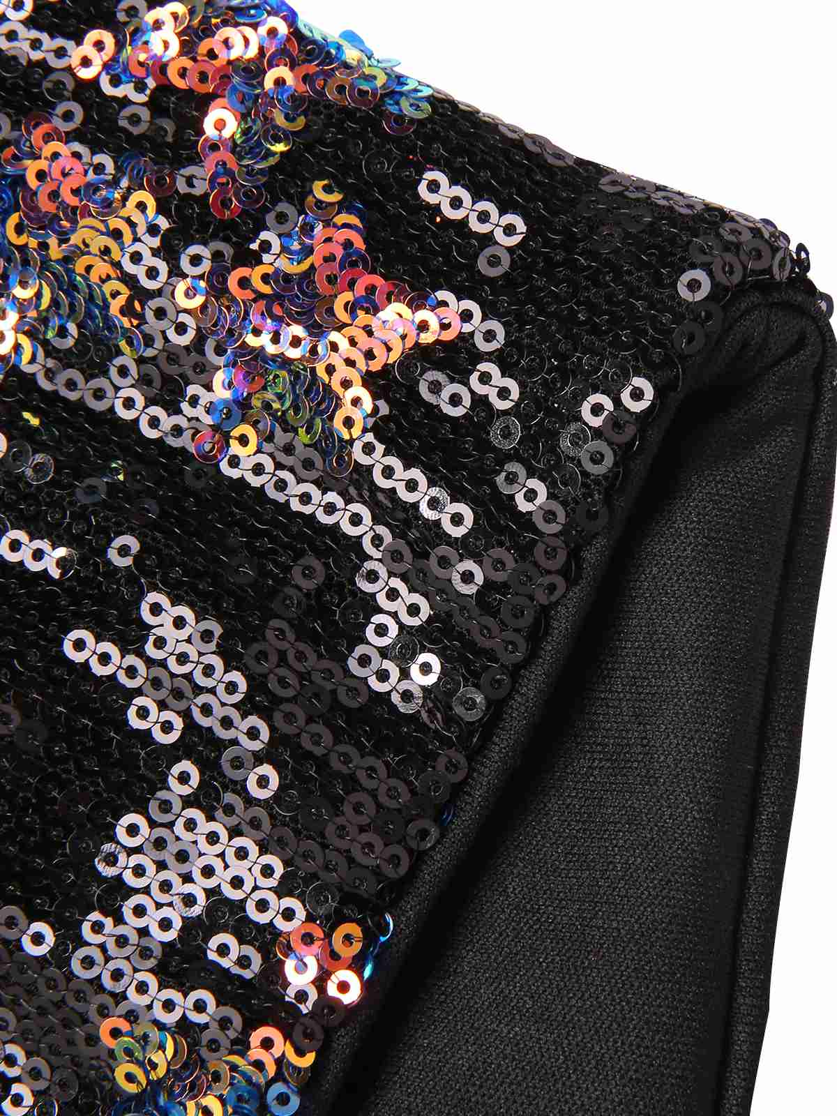 Black 1960s Stars Sequined Mesh Patchwork Dress - Image 7