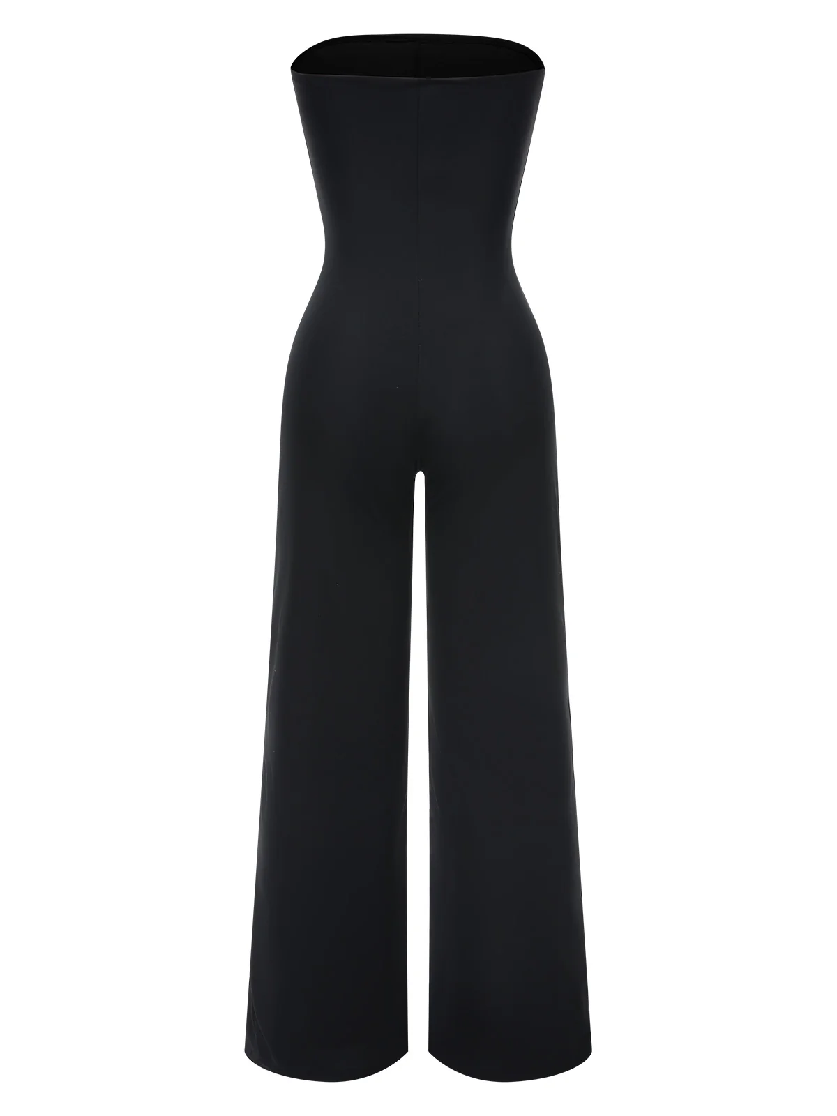 Black 1960s Strapless Contrast Wrap Jumpsuit - Image 2