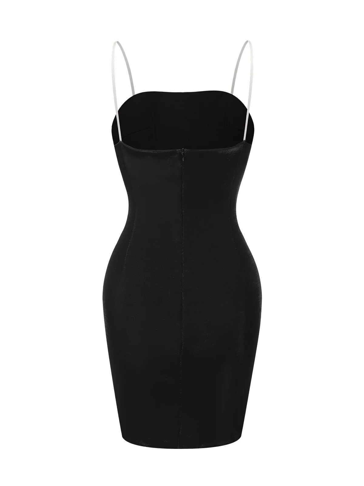 Black 1960s Strapless Woven Heart Dress - Image 3