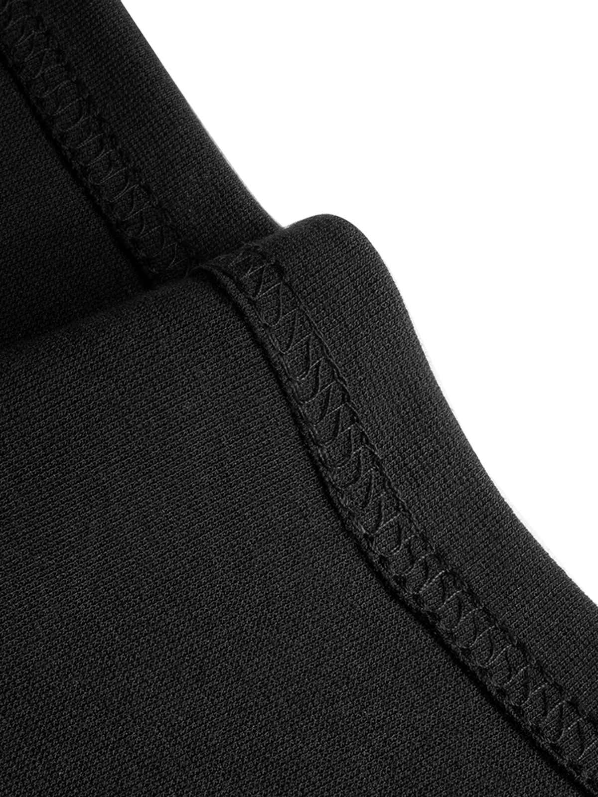 Black 1960s Striped Patchwork Lapel Pencil Dress - Image 4