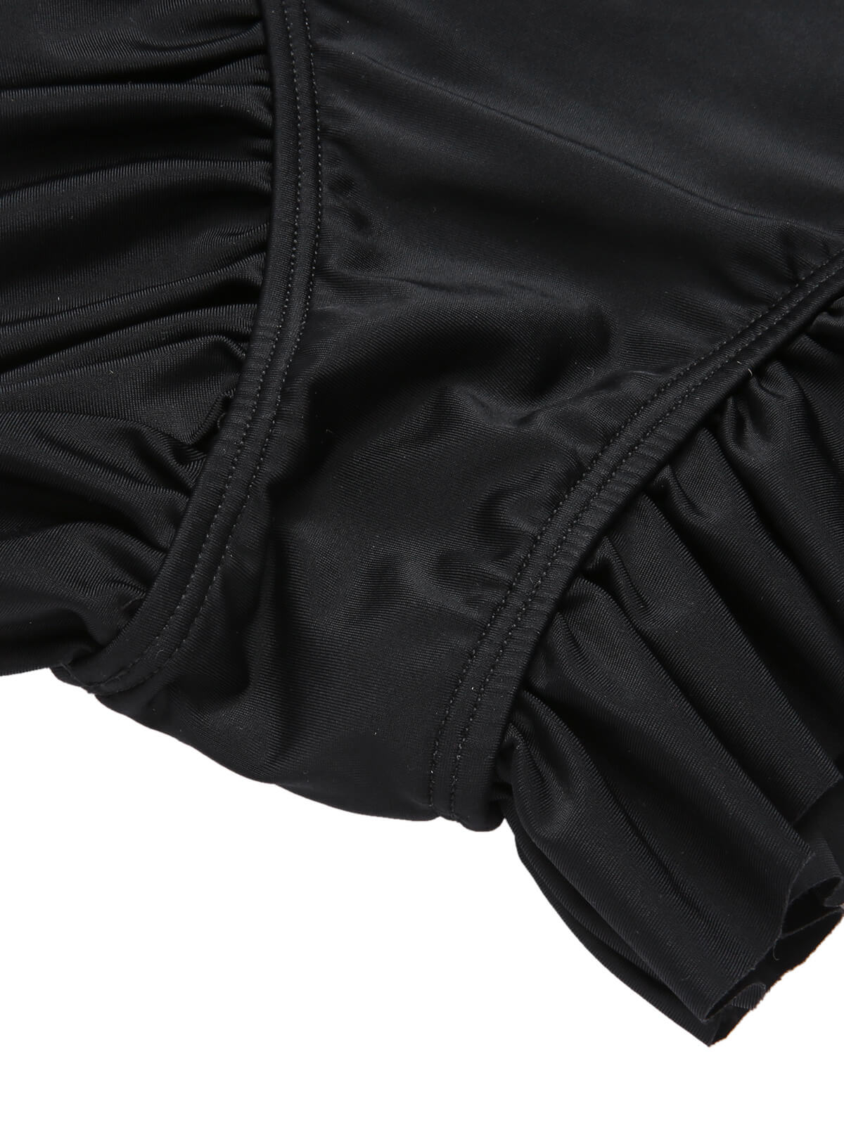 Black 1960s Tuxedo Ruffle Strap Swimsuit - Image 7