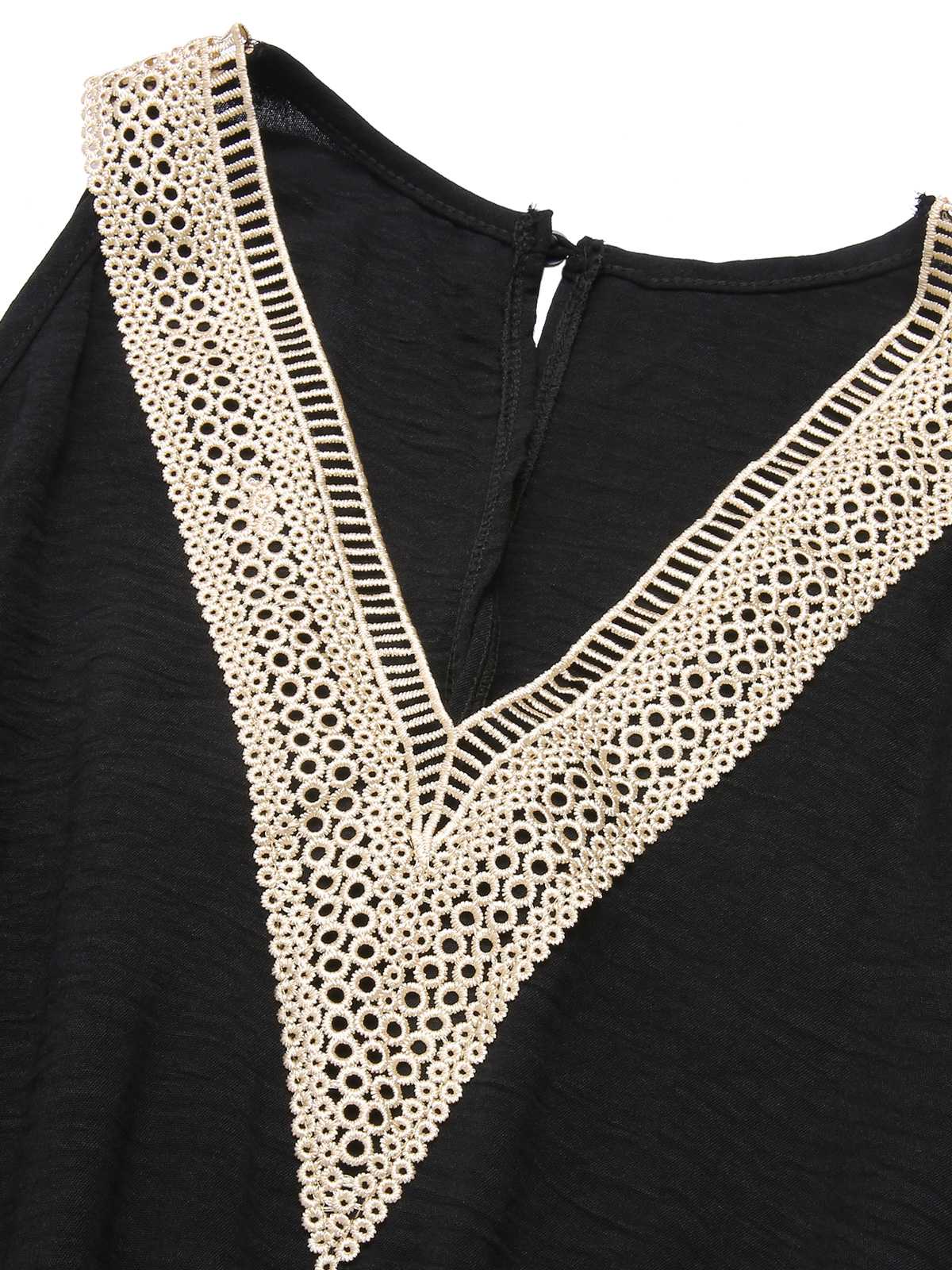 Black 1960s V-Neck Belted Romper - Image 4