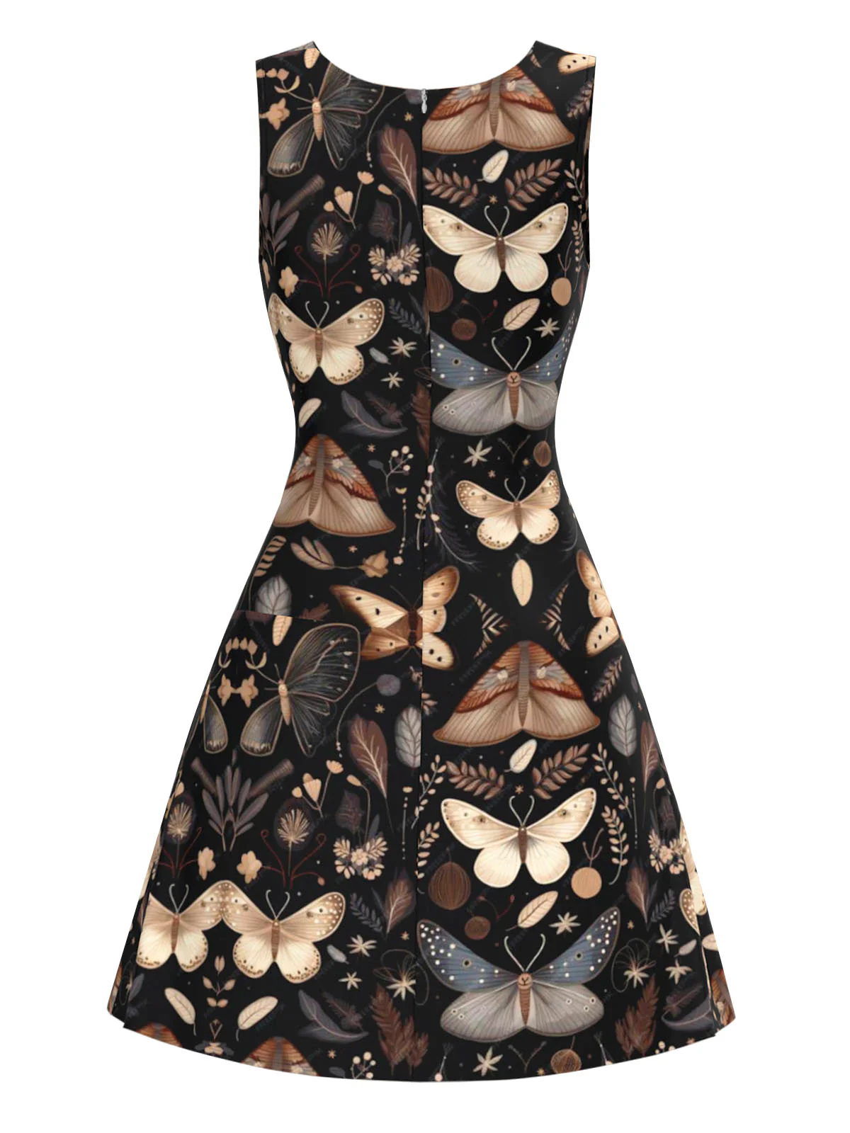 Black 1960s Witch Moth Butterfly A-Line Dress - Image 4