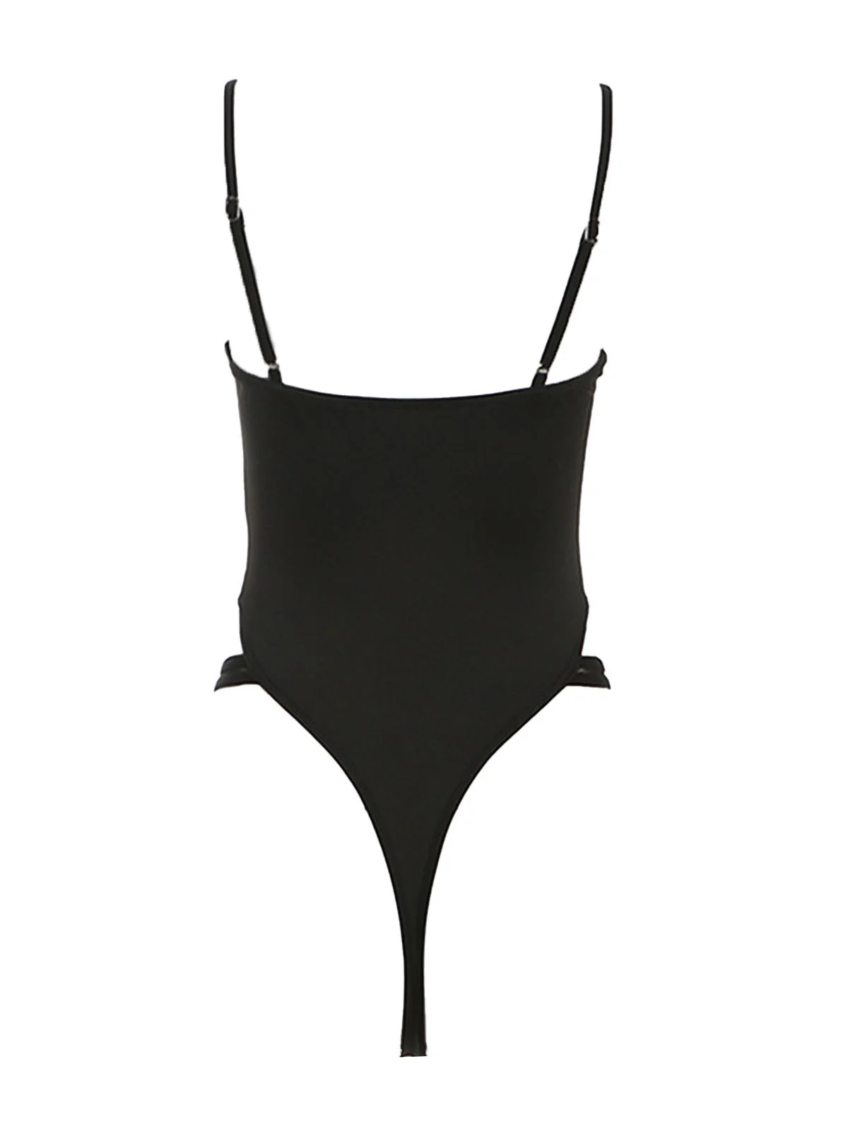 Black 1970s Cutout Bodycon Strap Bodysuit - Image 3