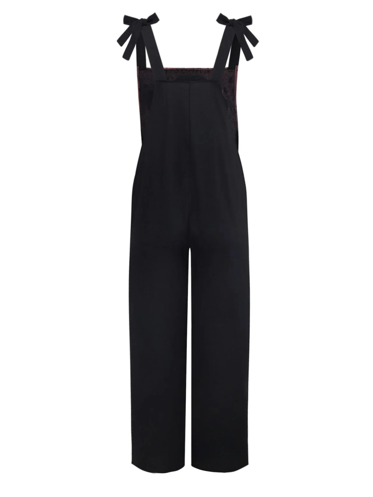 Black 1970s Halloween Gothic Skeleton Print Suspender Jumpsuit - Image 2
