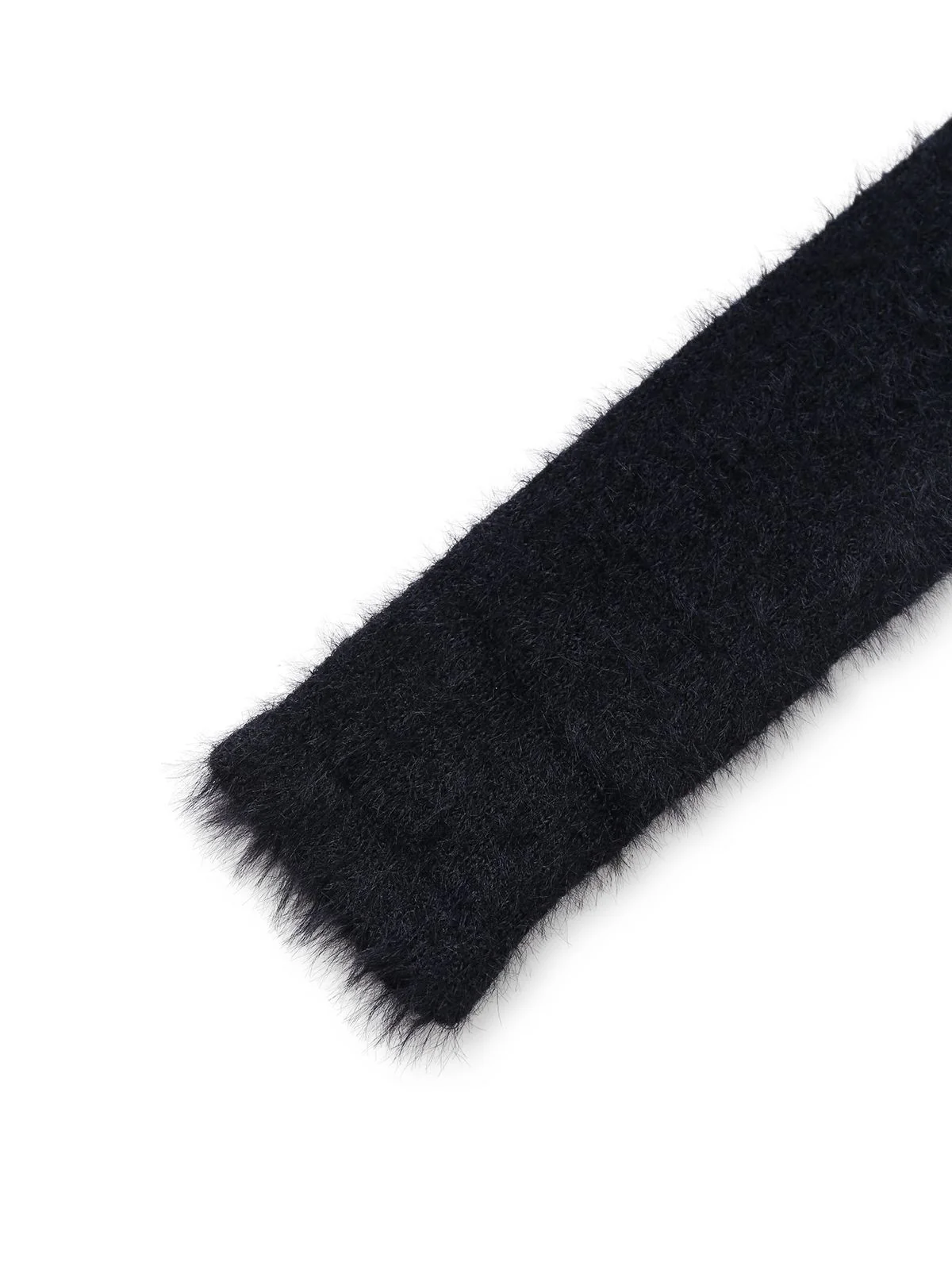 Black 1970s Halloween Pumpkin Faux Mink Sweater - Image 4