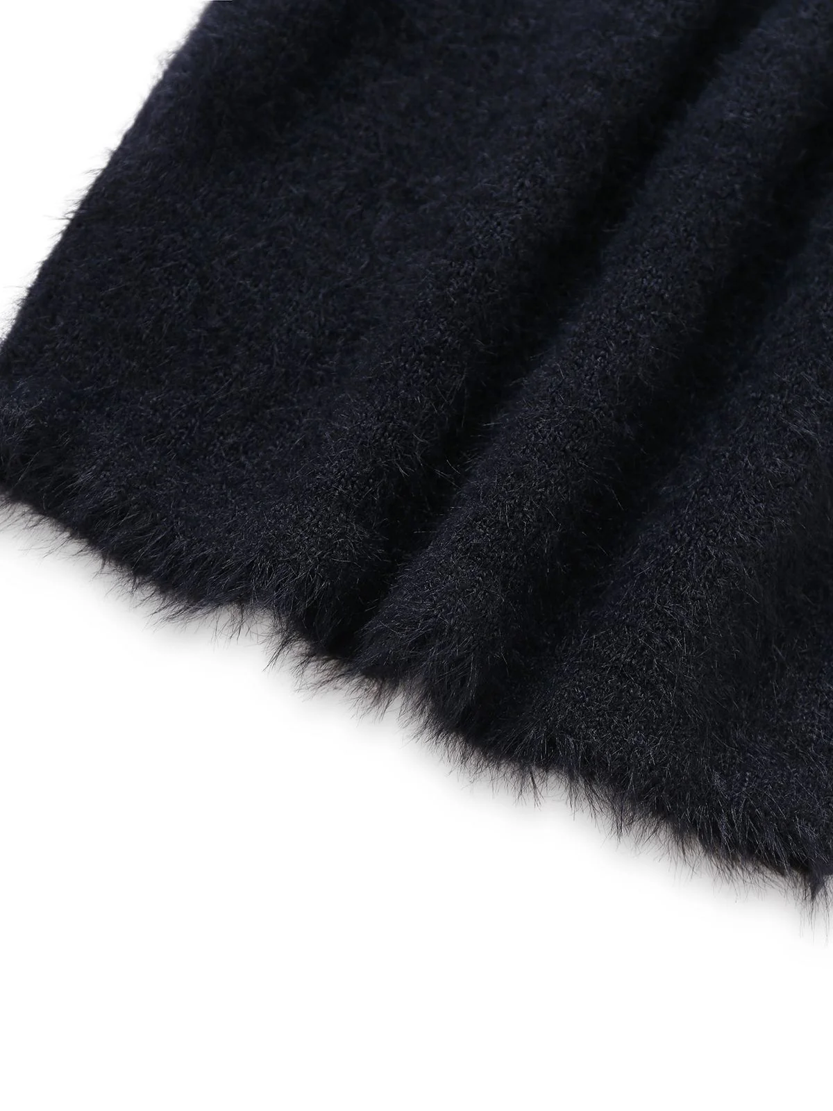 Black 1970s Halloween Pumpkin Faux Mink Sweater - Image 5