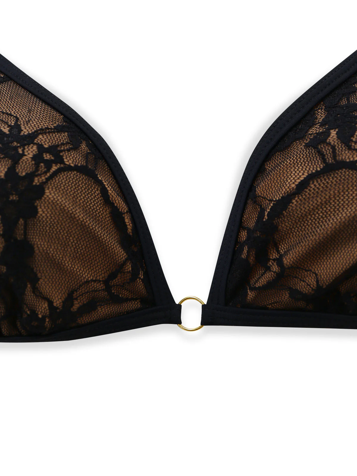 Black 1970s Halter Floral Lace Bikini Set - Image 5