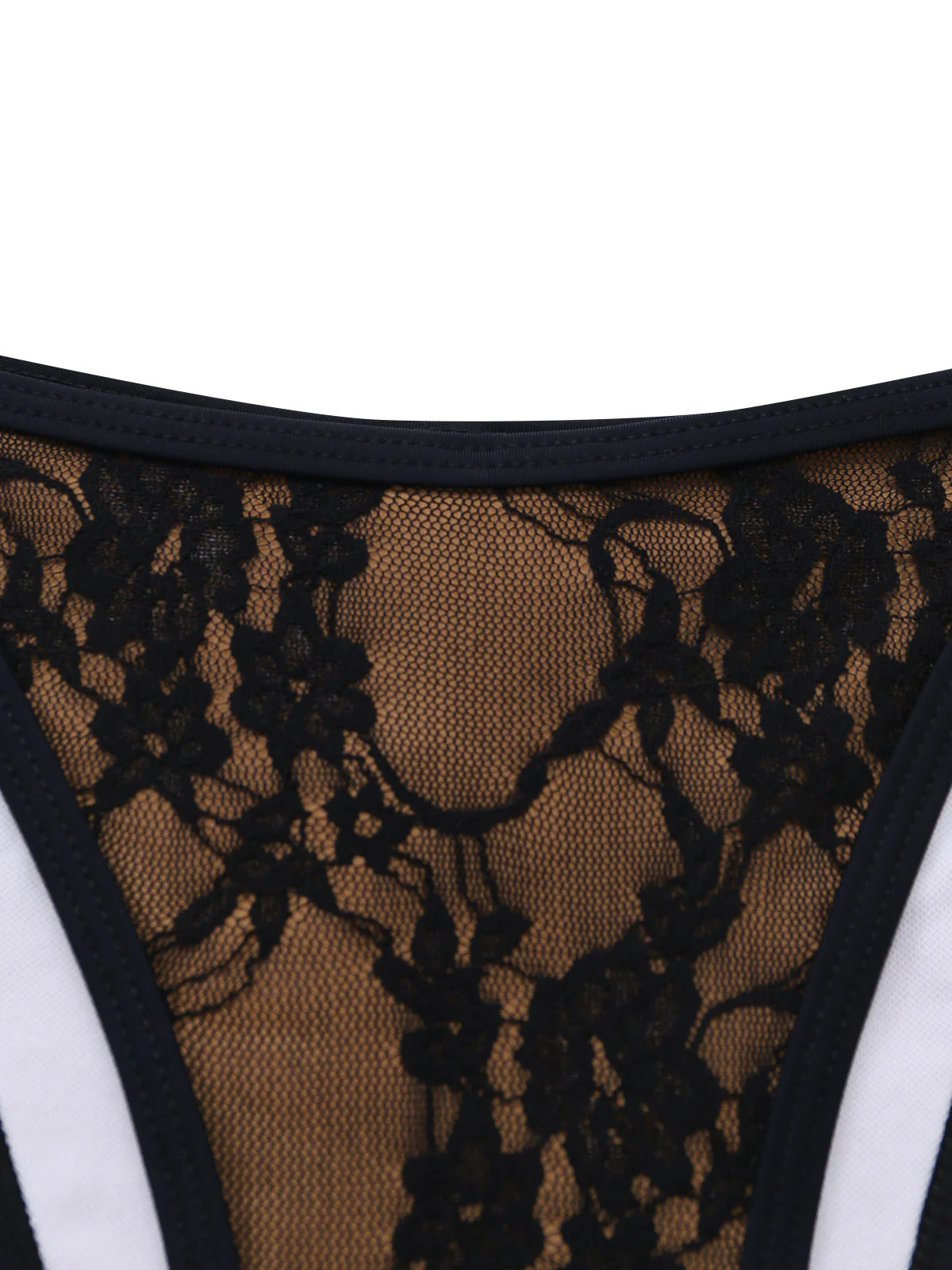 Black 1970s Halter Floral Lace Bikini Set - Image 7