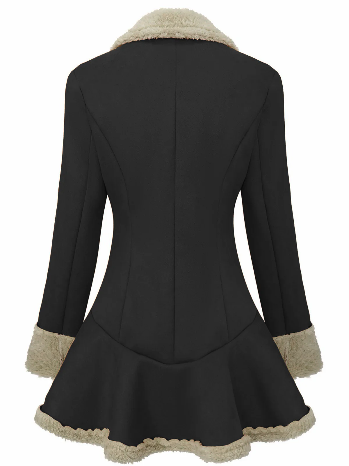 Black 1970s Lapel Flared Hem Suede Jacket - Image 2