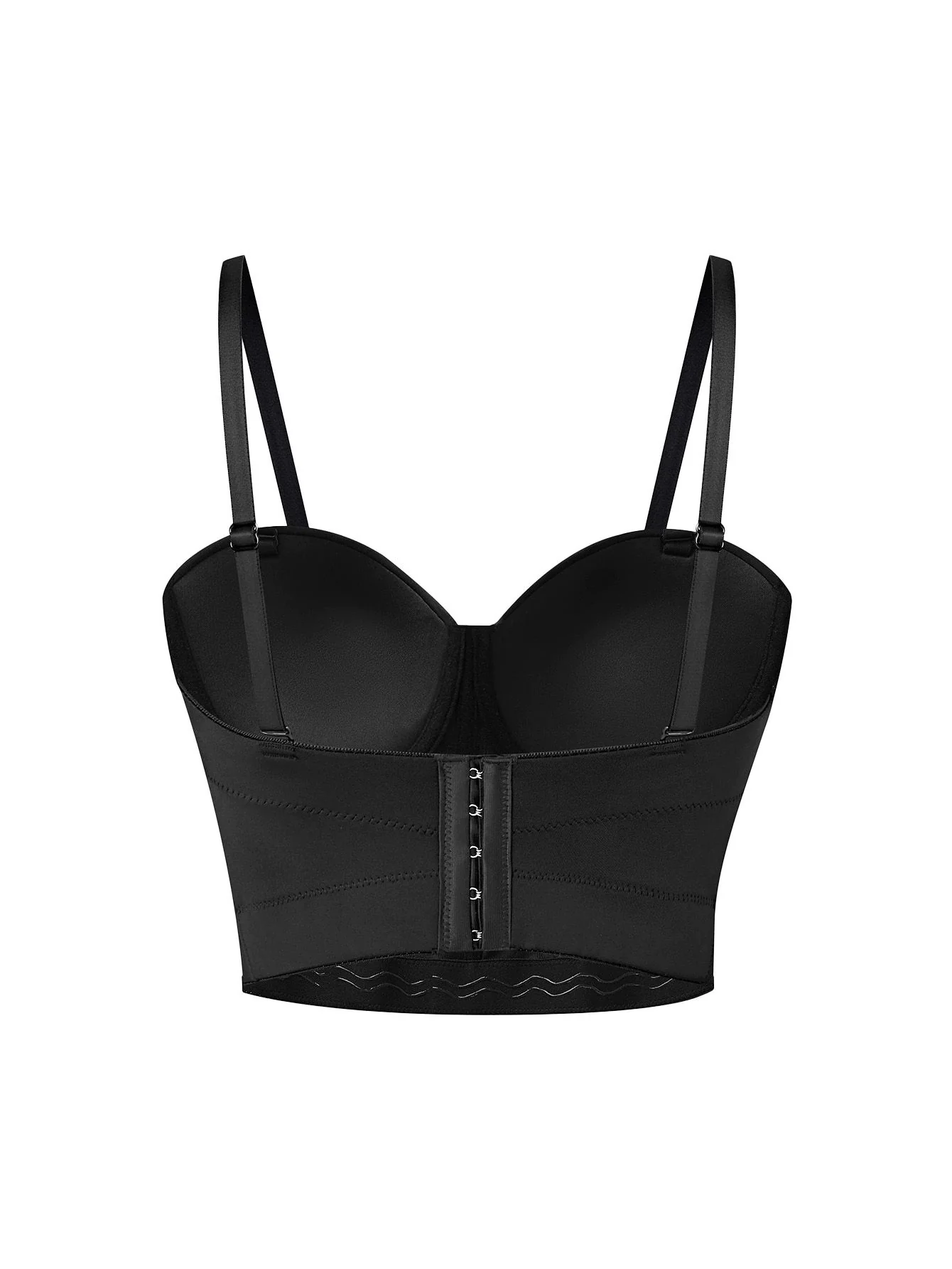 Black 1970s Rhinestone Spider Web Crop Top - Image 2
