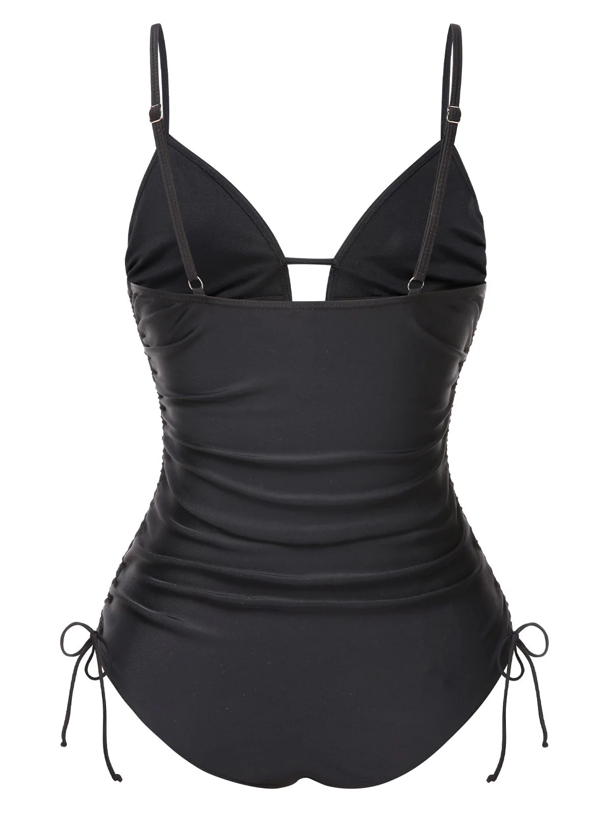 Black 1970s Tassel Embroidered Strappy Swimsuit - Image 3