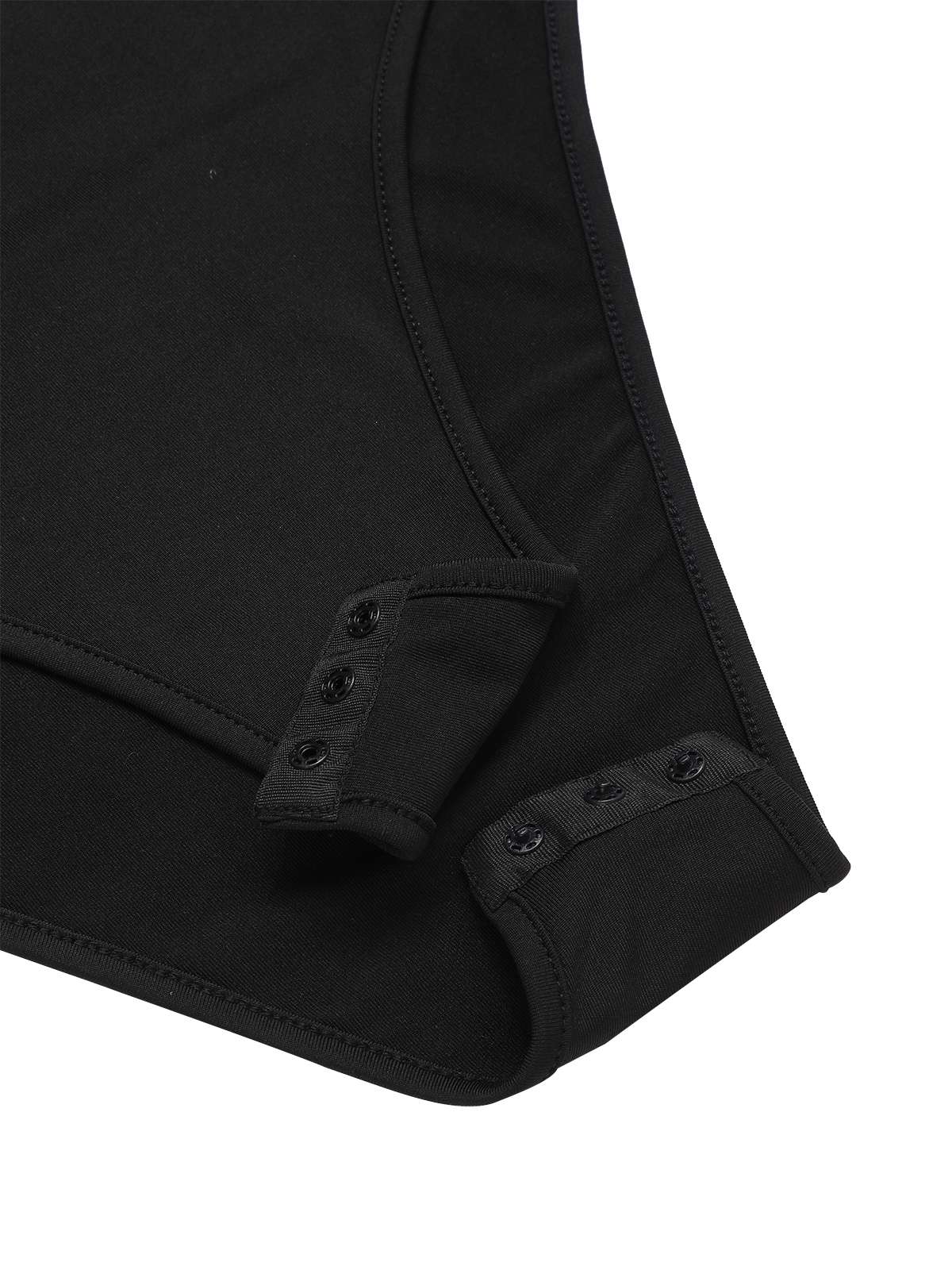 Black 1970s V-Neck Embroidered Floral Bodysuit - Image 4