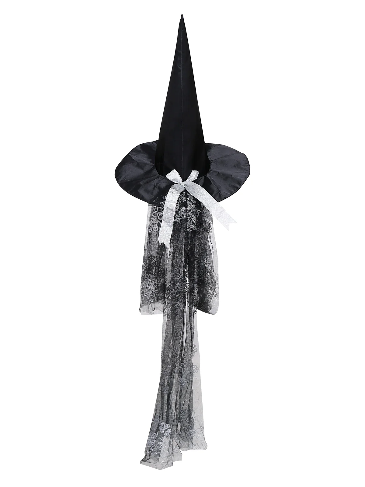 Black 1970s Vampire Bride Off-Shoulder Mesh Dress - Image 3